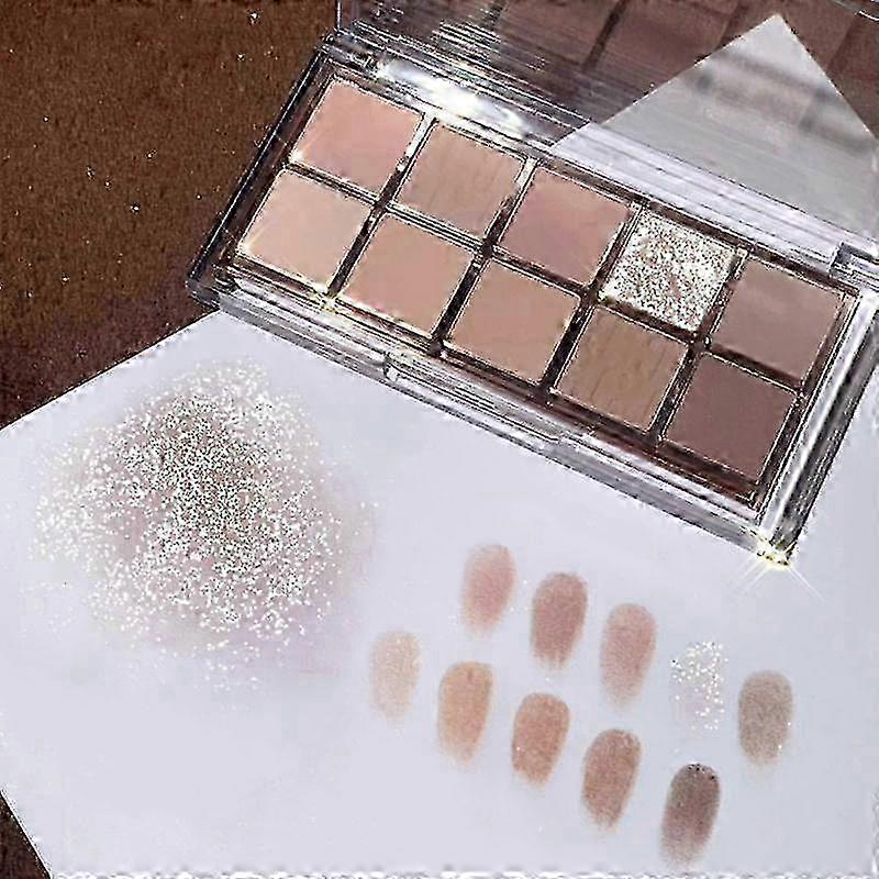 10 Colors Matte Glitter Eyeshadow Palette Shimmer Pearly Waterproof Long