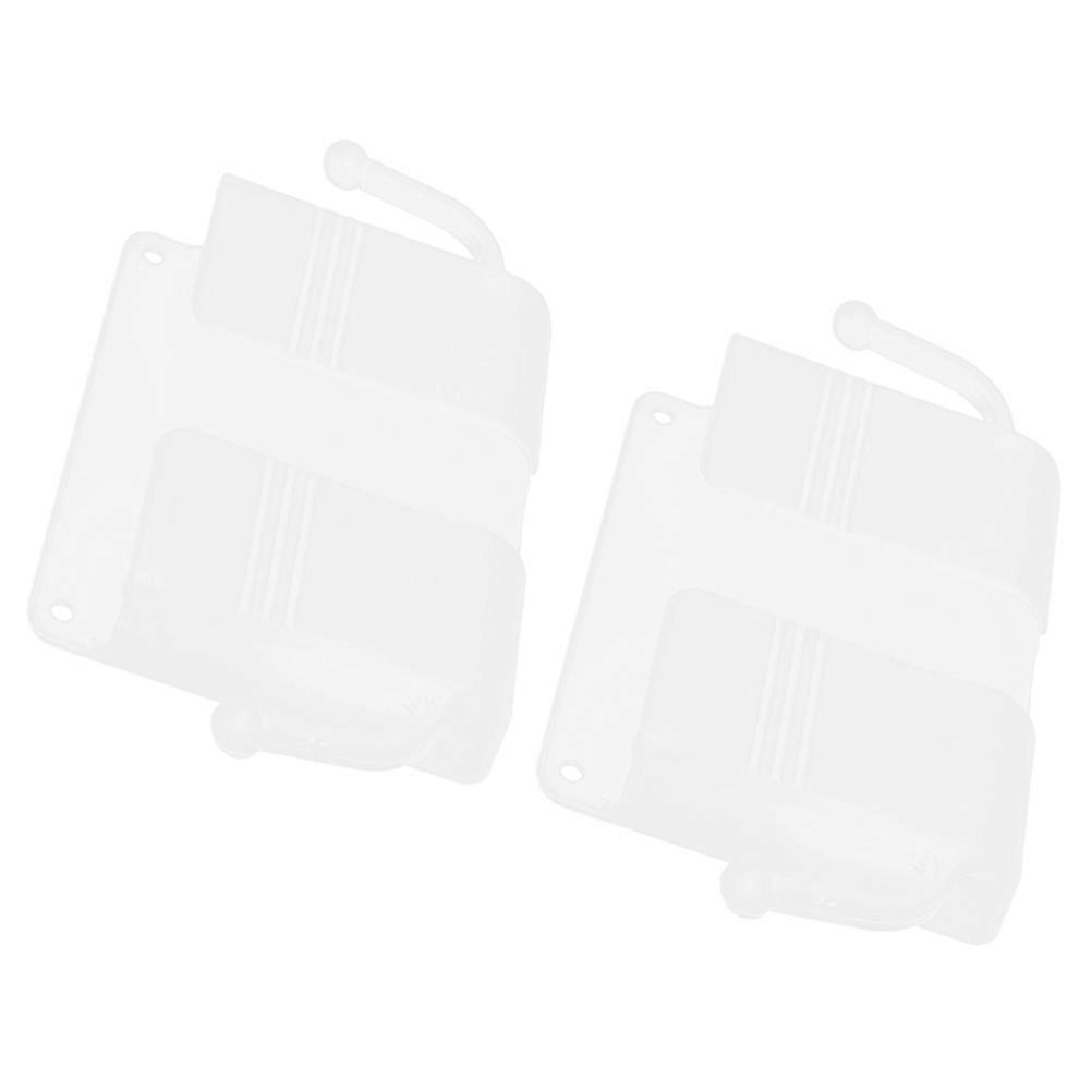 Remote Controller Holder White Plastic Storage Box for Bedroom 2Pcs