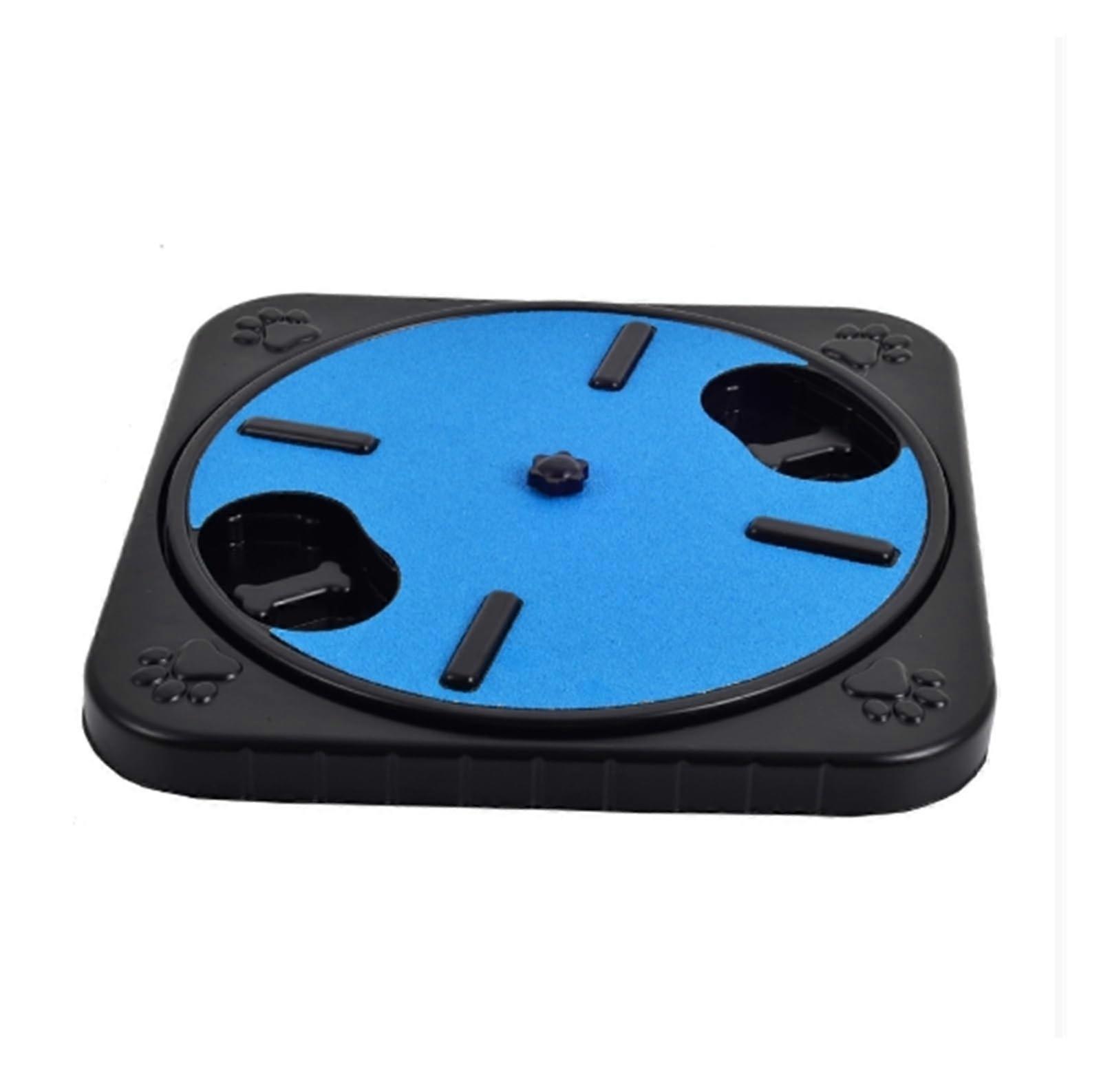 Rotating Dog Scratch Pad With Compartment Nail Grinding Board, AntiSlip Base, Removable Sandpaper, Blue