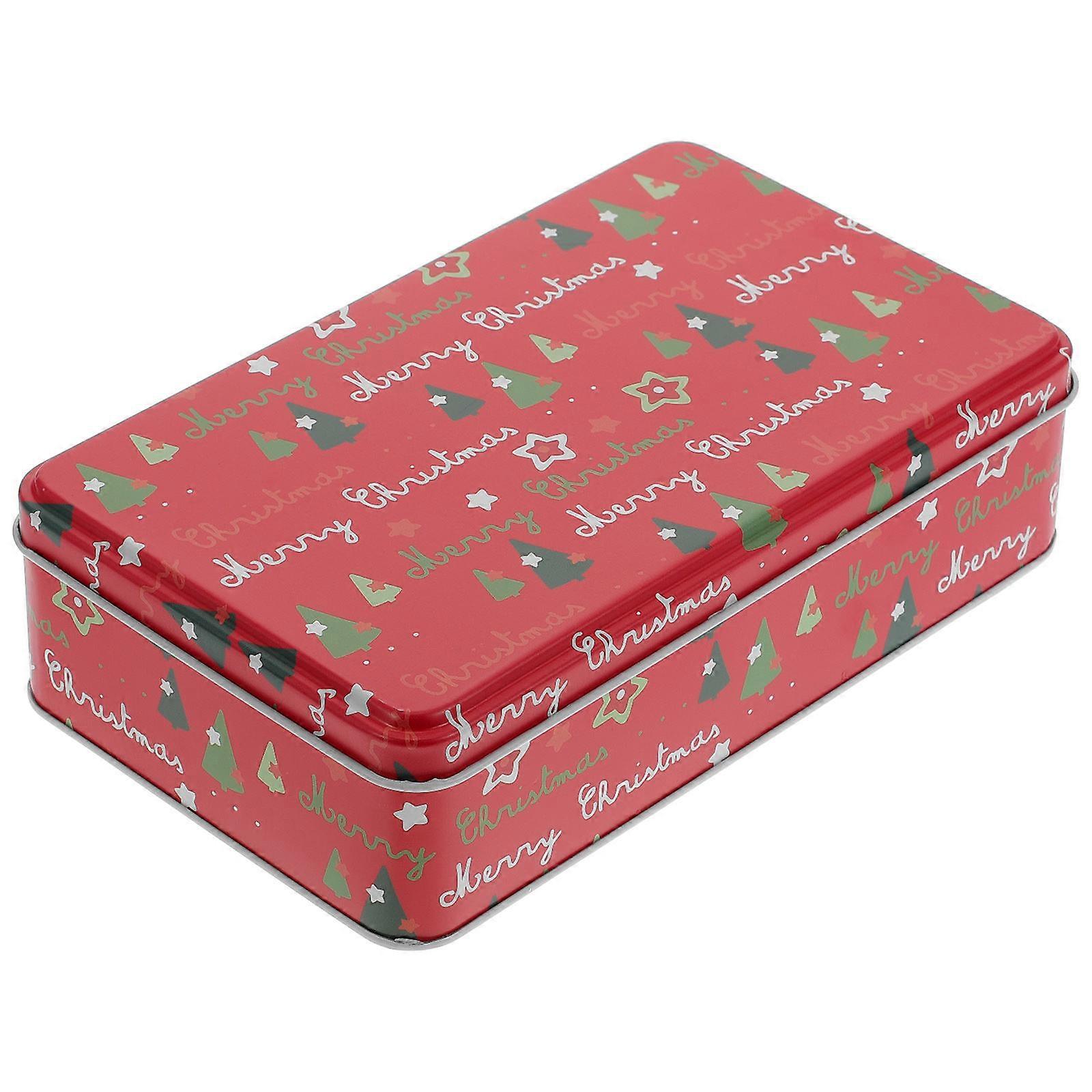 Delicate Xmas Gift Box Iron Storage Box for Storage Use 1Pcs Red Color