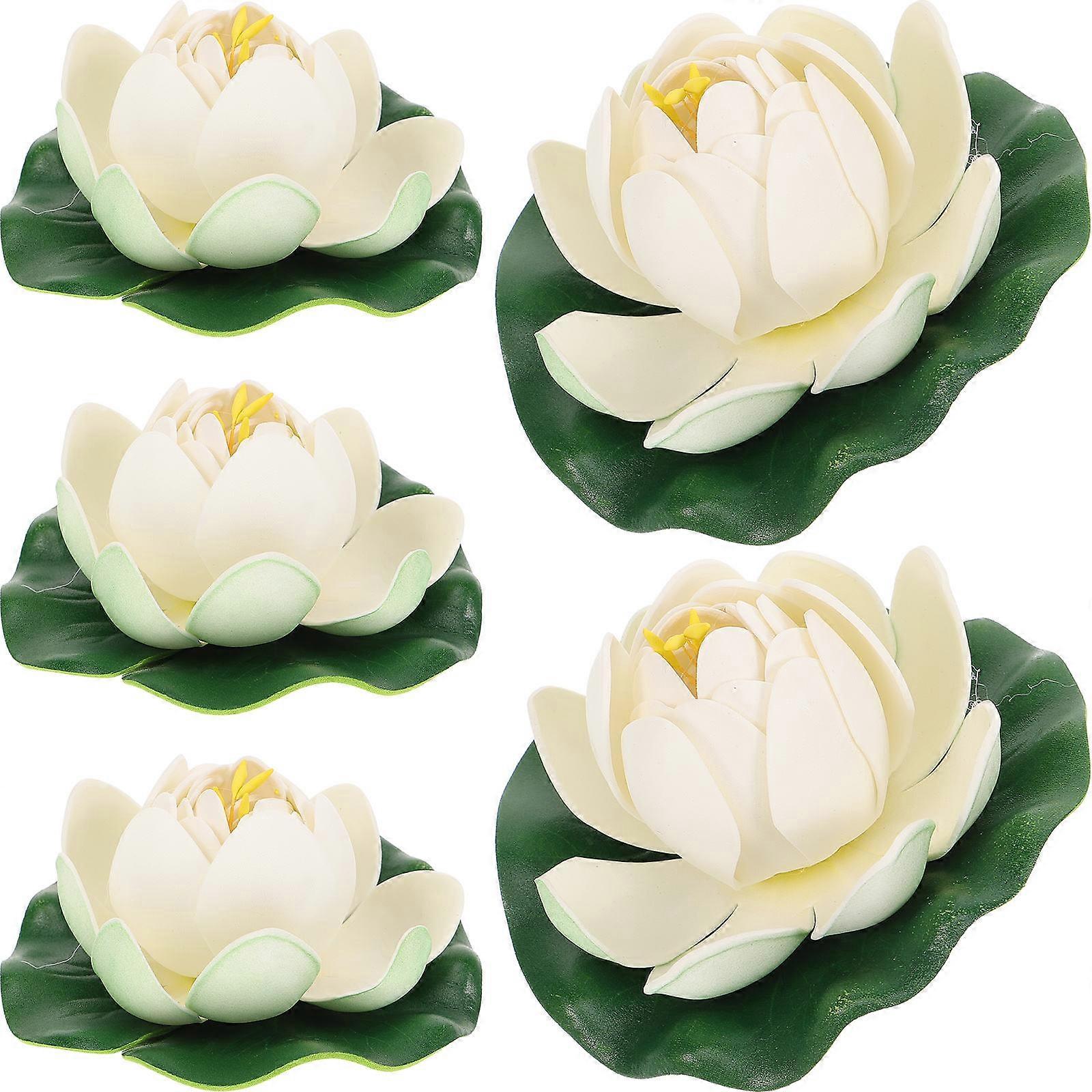 Simulated Lotus Flower Decor Floating Artificial Lotus Flower for Garden 20Pcs
