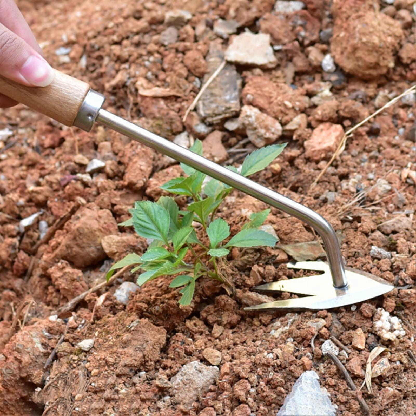 Washranp Stainless Steel Weeder, V-Shaped Fork compatible with Sharp Tip with Handheld Pulling Shovel Weed for Gardening Gadget