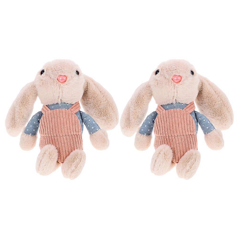Rabbit Key Ring Pendant for Decoration 6Pcs Soft Stuffed Bunny Keychains