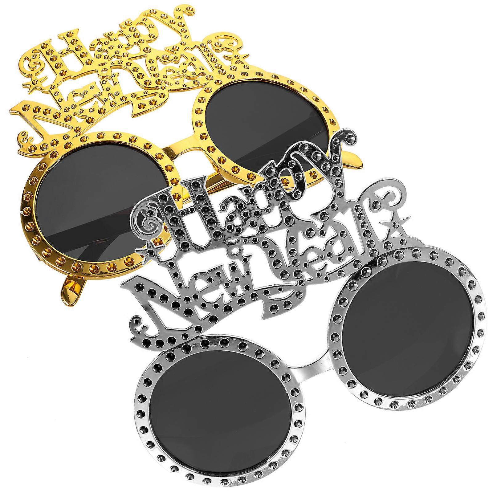 New Year Glasses Happy New Year Eyeglasses for Decoration 10Pcs Set