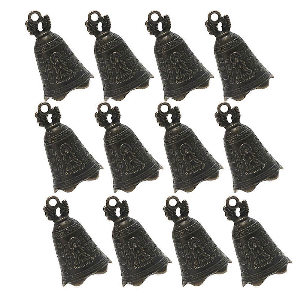 Dragon Clock Bell Ornaments for Decor 12Pcs Decorative Craft Bells with Rustic Charm