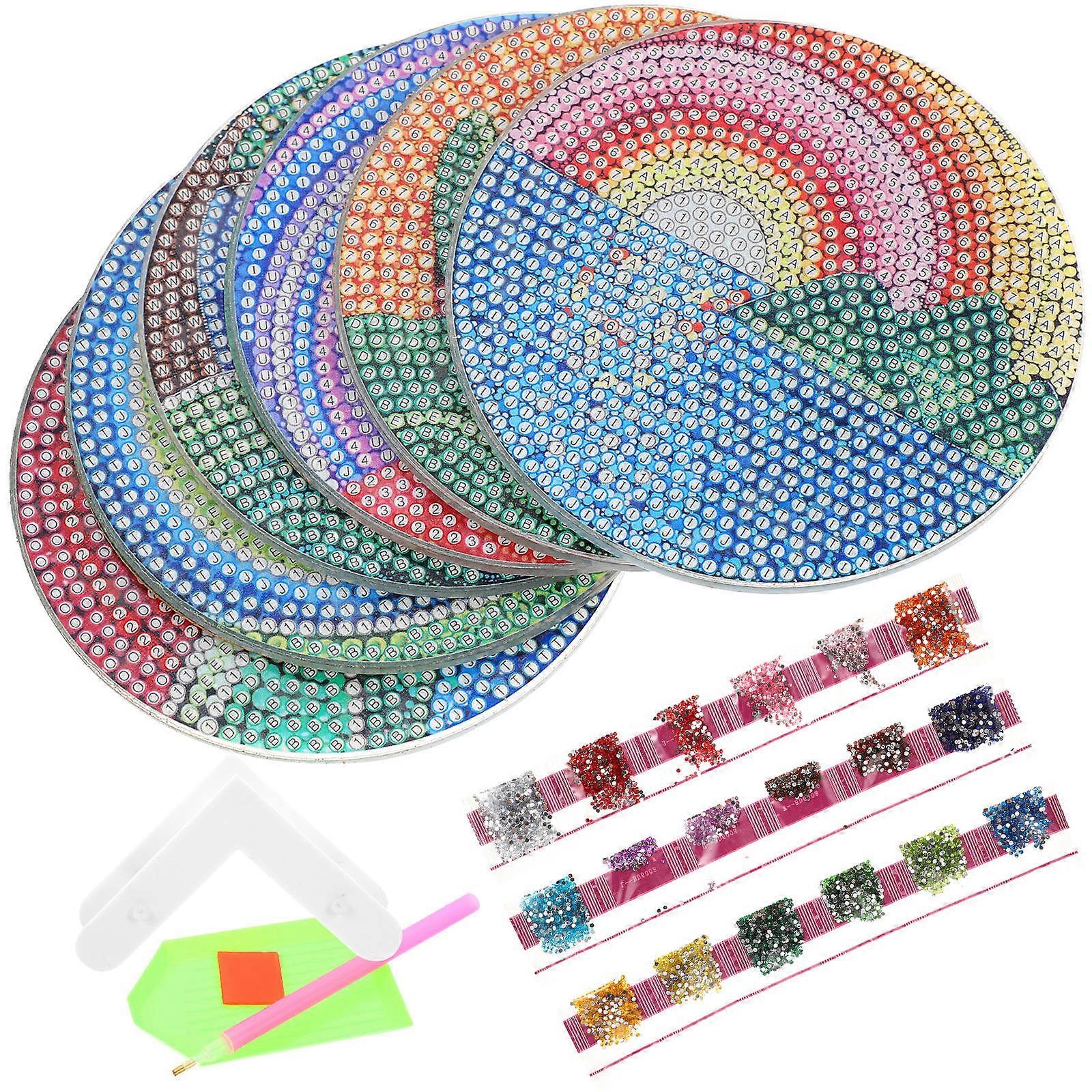 Chic Square Coasters Non-skid Heat-resistant Mats For Parties 9.5X9.5cm 5 Sets