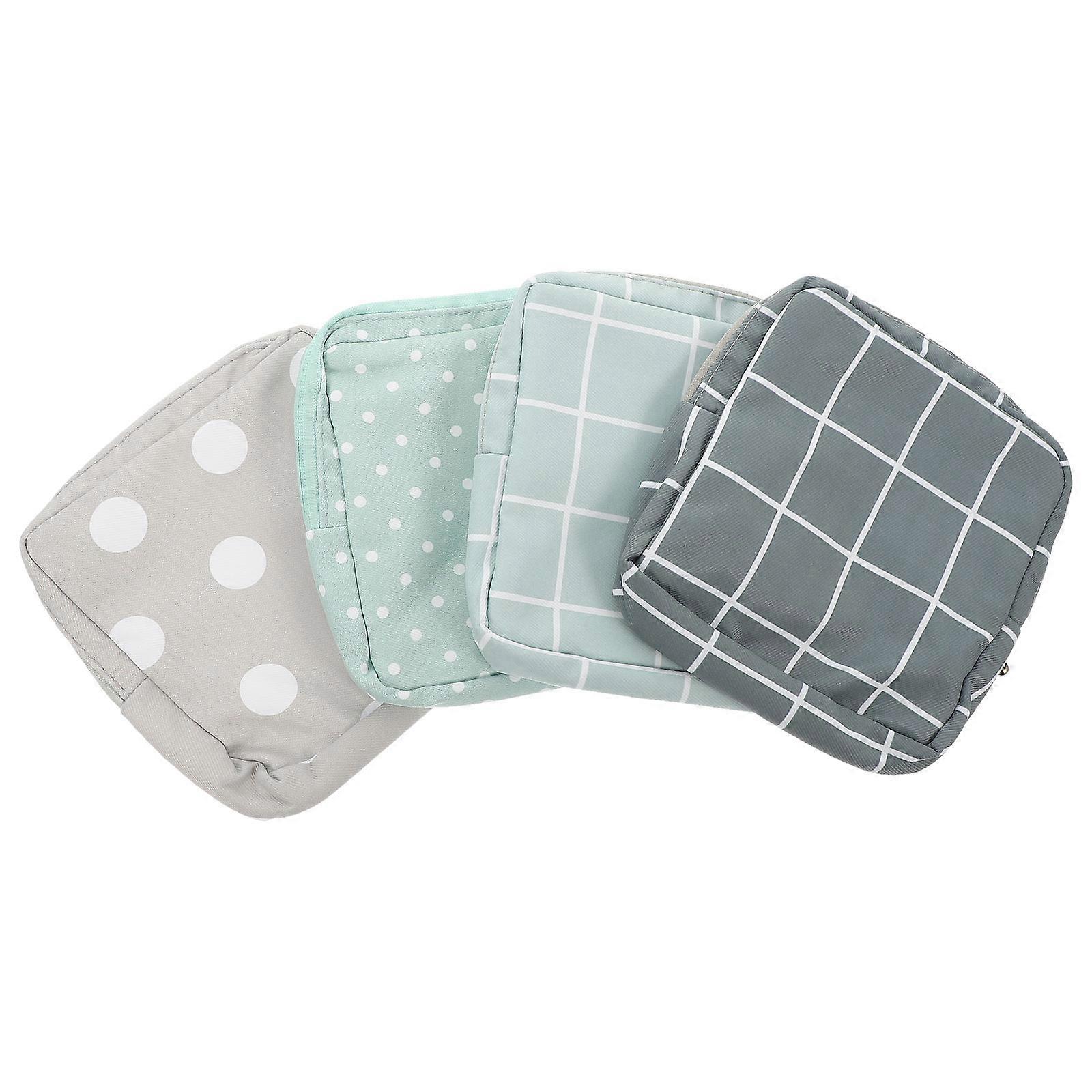 Sanitary Napkin Storage Bags 4Pcs Rectangular Lightweight Travel Accessories For Women Assorted Color Multi-Purpose Holders