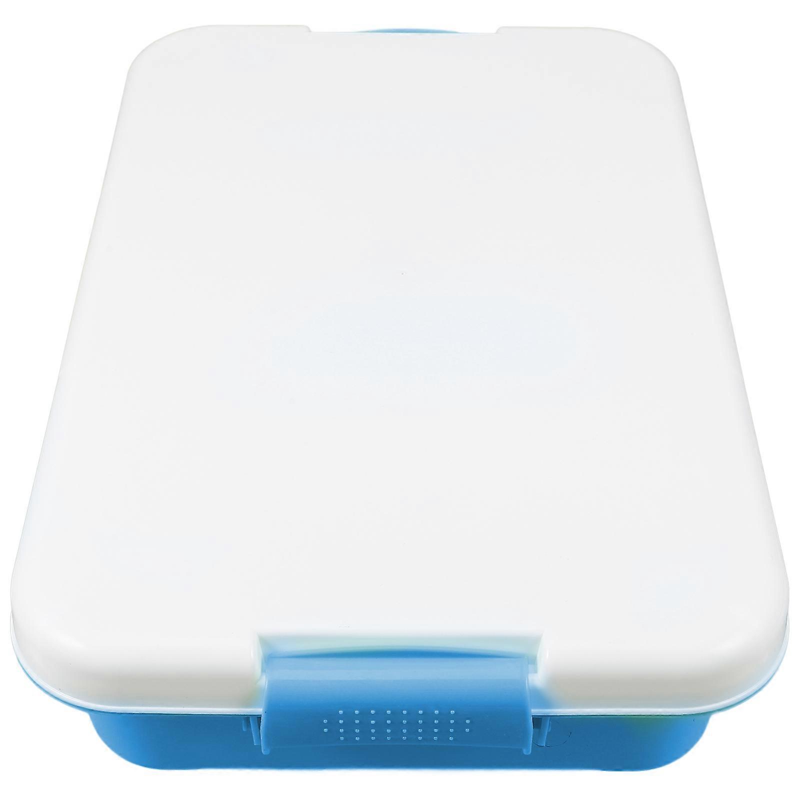 Sky Blue Plastic Sandbox Box for Storage Use 2Pcs Sand Tray with Lid