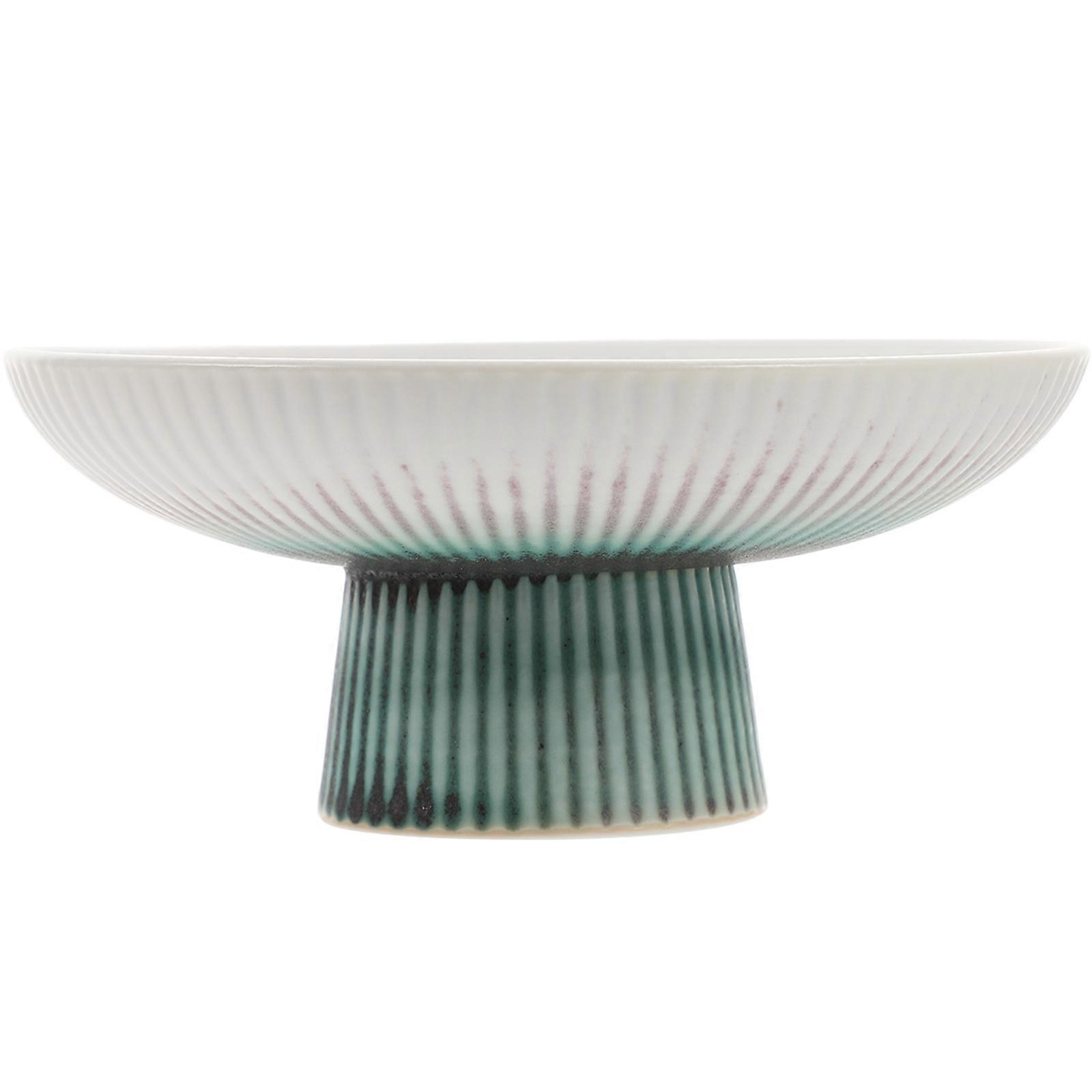 Footed Porcelain Fruit Bowl 5Pcs For Daily Use Household Retro Style 12.5X5CM Multi-Purpose Fruit Serving Plate