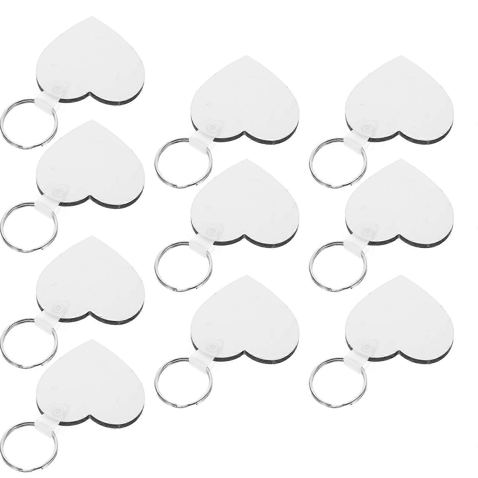 50 Pcs Blank Keychains for Handicraft Projects White Pendant Decoration Craft Giving DIY