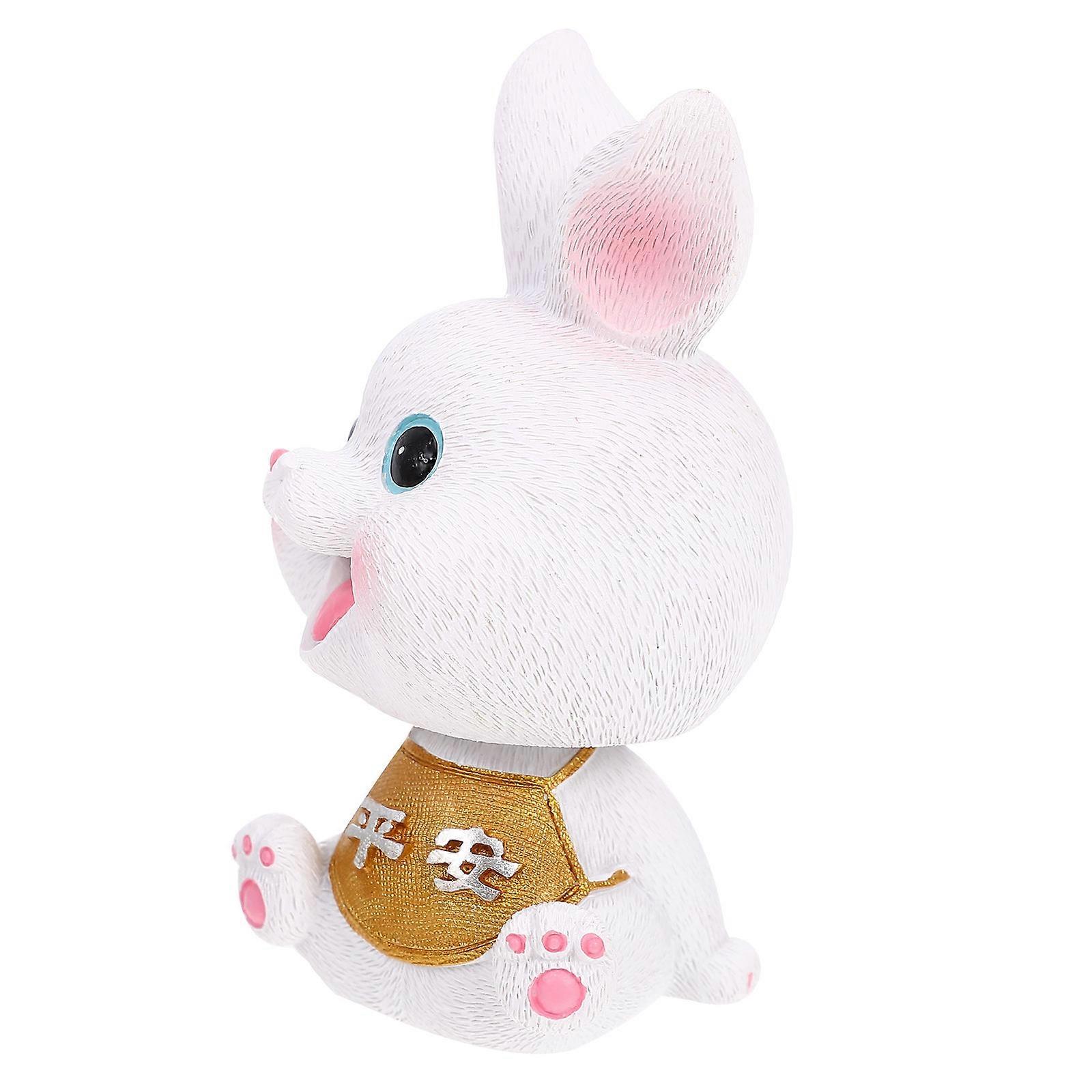 Resin Craft Rabbit Ornament for Desktop Decor with 3Pcs Cute Bunny Figures