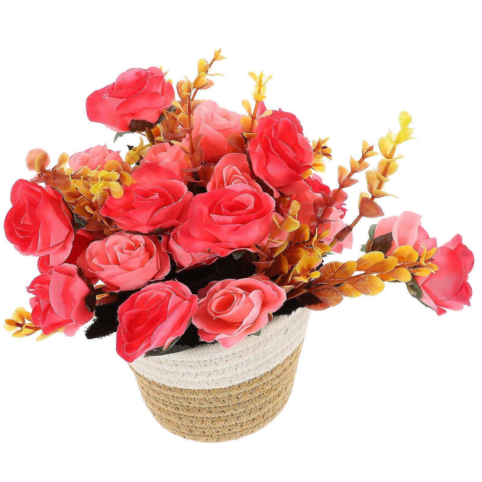 Simulation Plant Decoration with 5Pcs Artificial Potted Plants Set