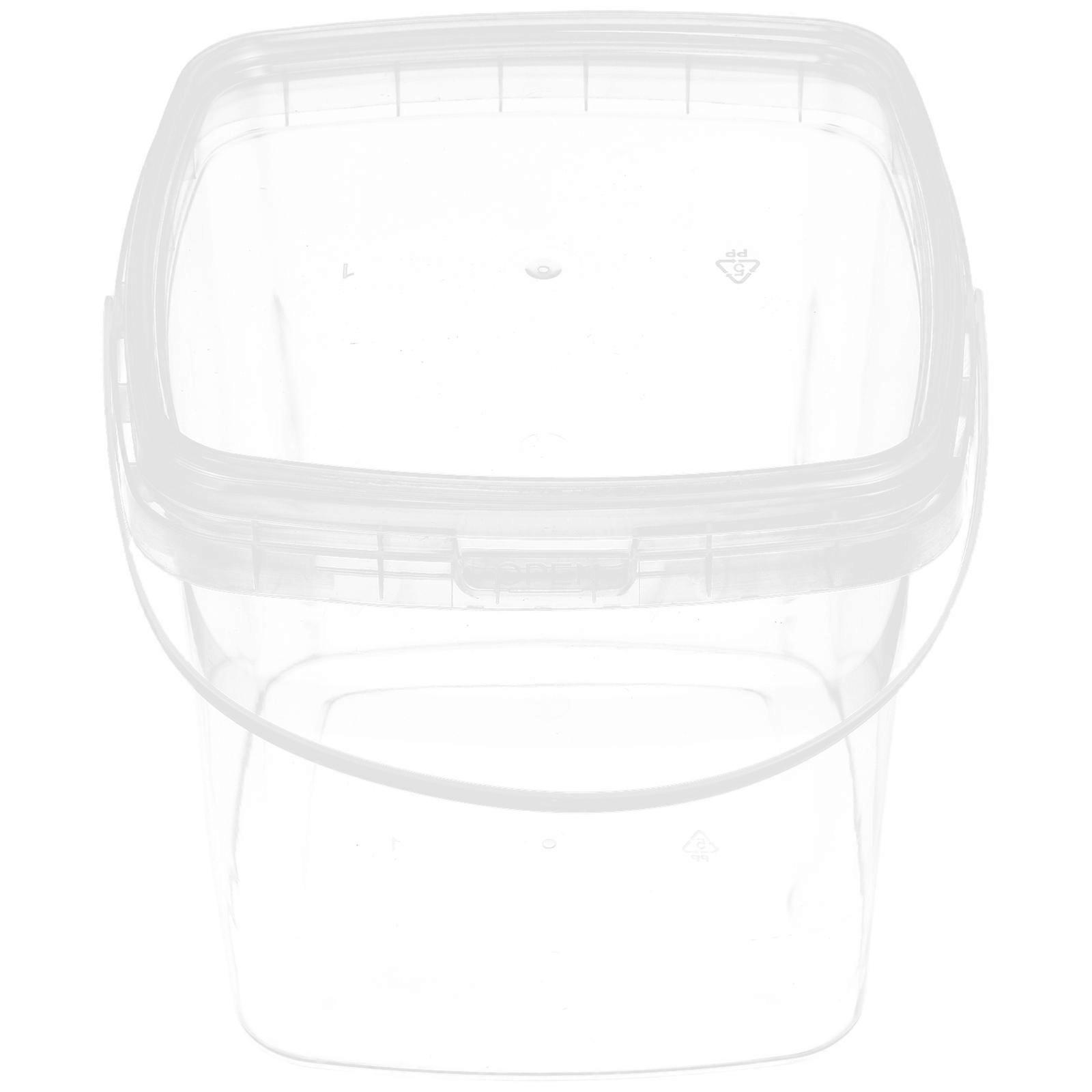 Clear Plastic Bucket Plastic Paint Can for Outdoor Use 4Pcs with Lid