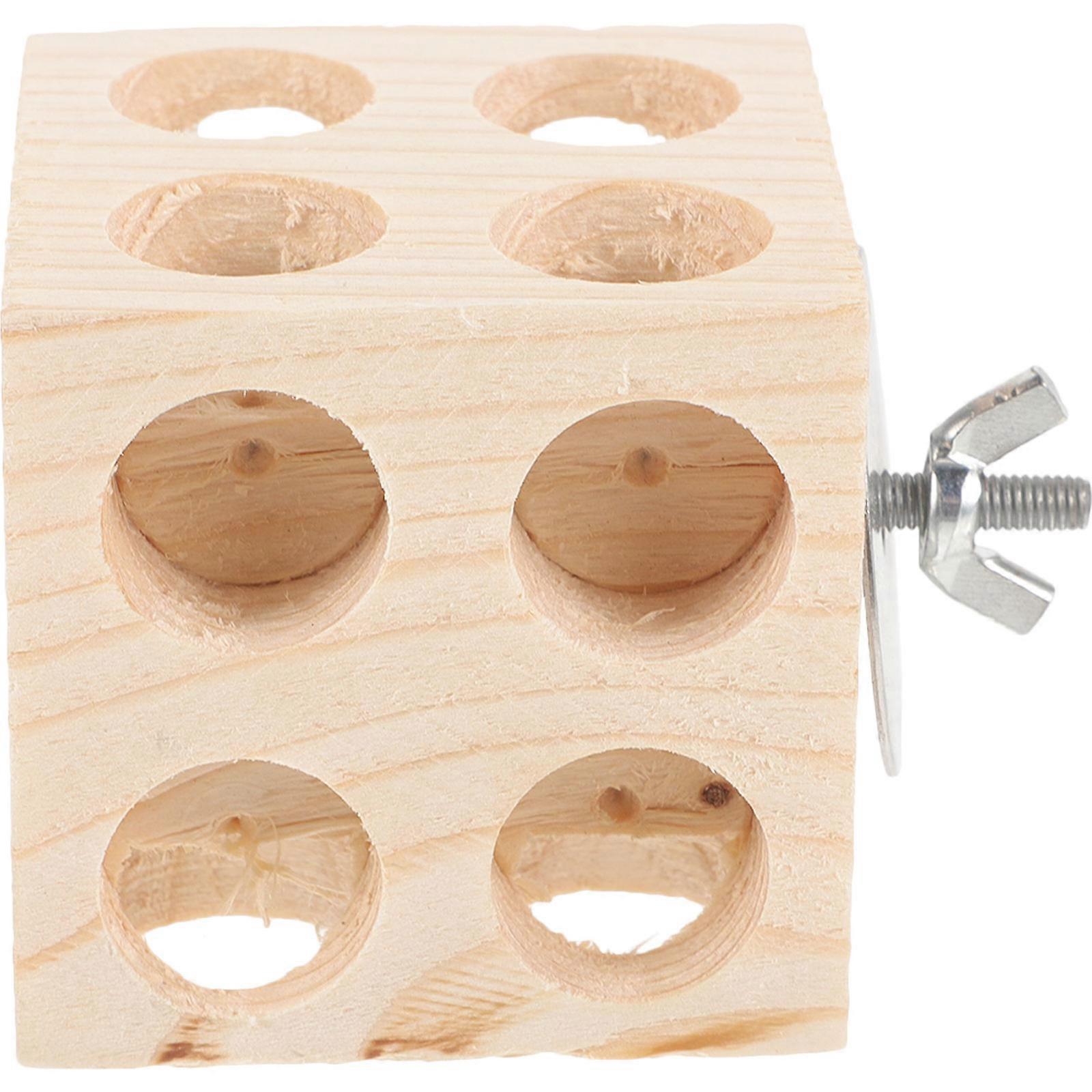 Parrot Bite Toy Wooden Block for Training and Play 2Pcs Set