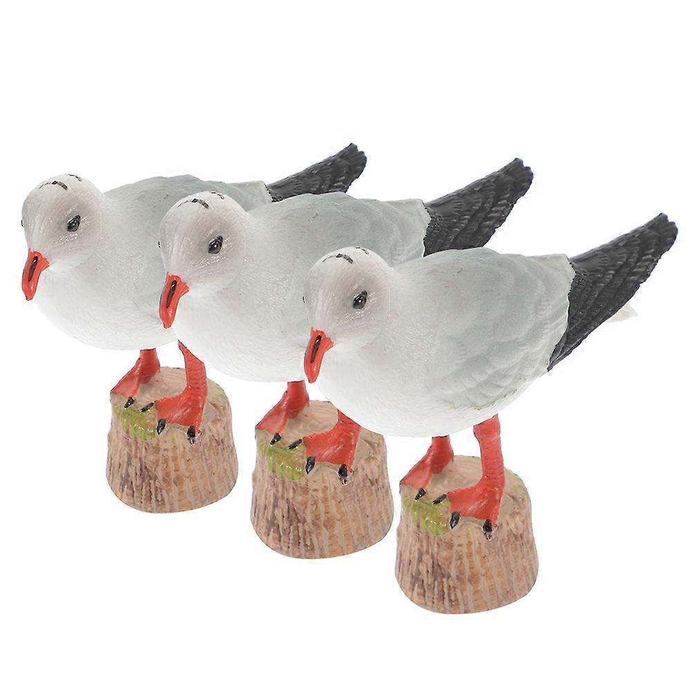 Seagull Bird Statue Plastic Figurine for Decor Use 15Pcs Nautical Decor