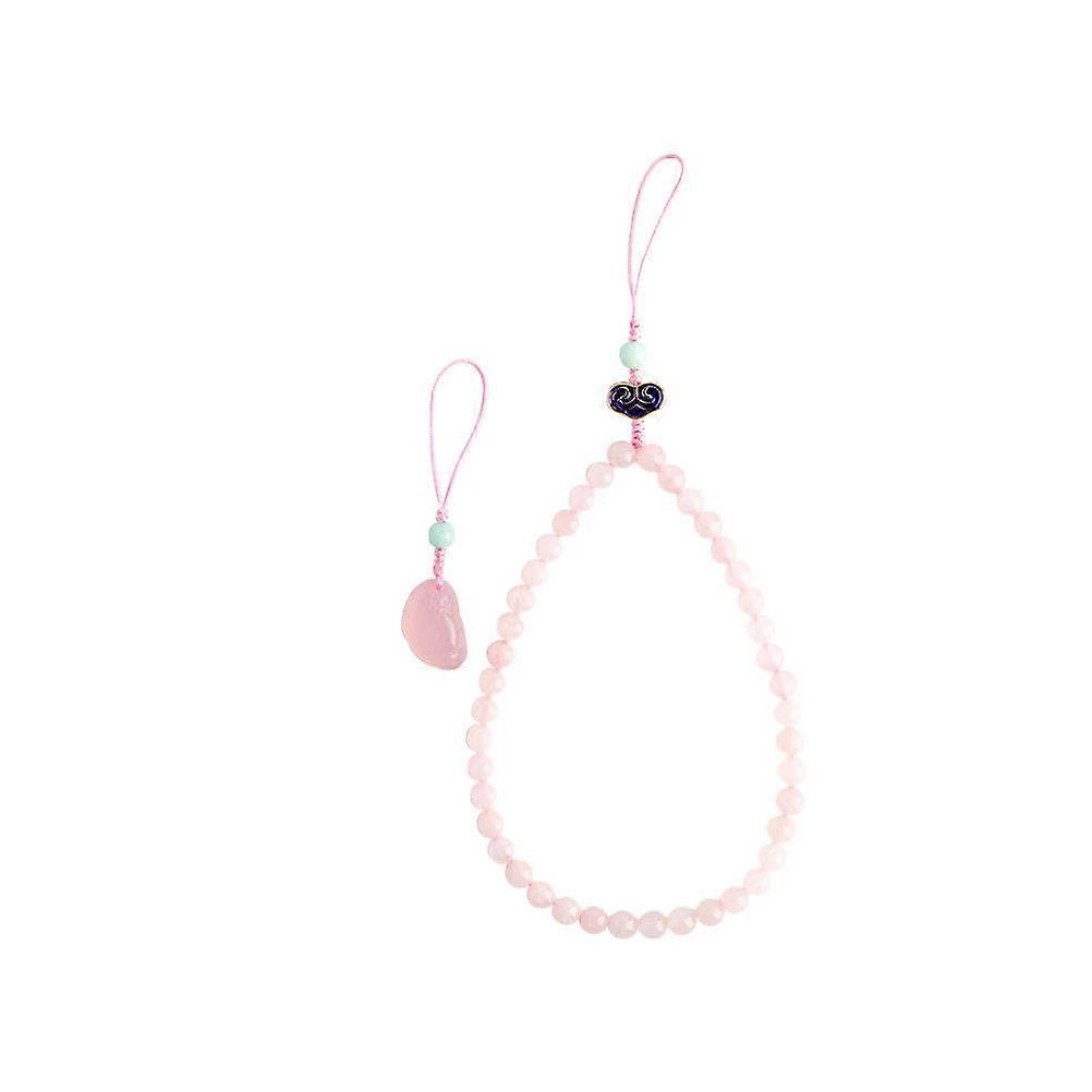 Cellphone Strap Short Phone Chain for Anti-Lost Use 2Pcs Pink Pendant Beading