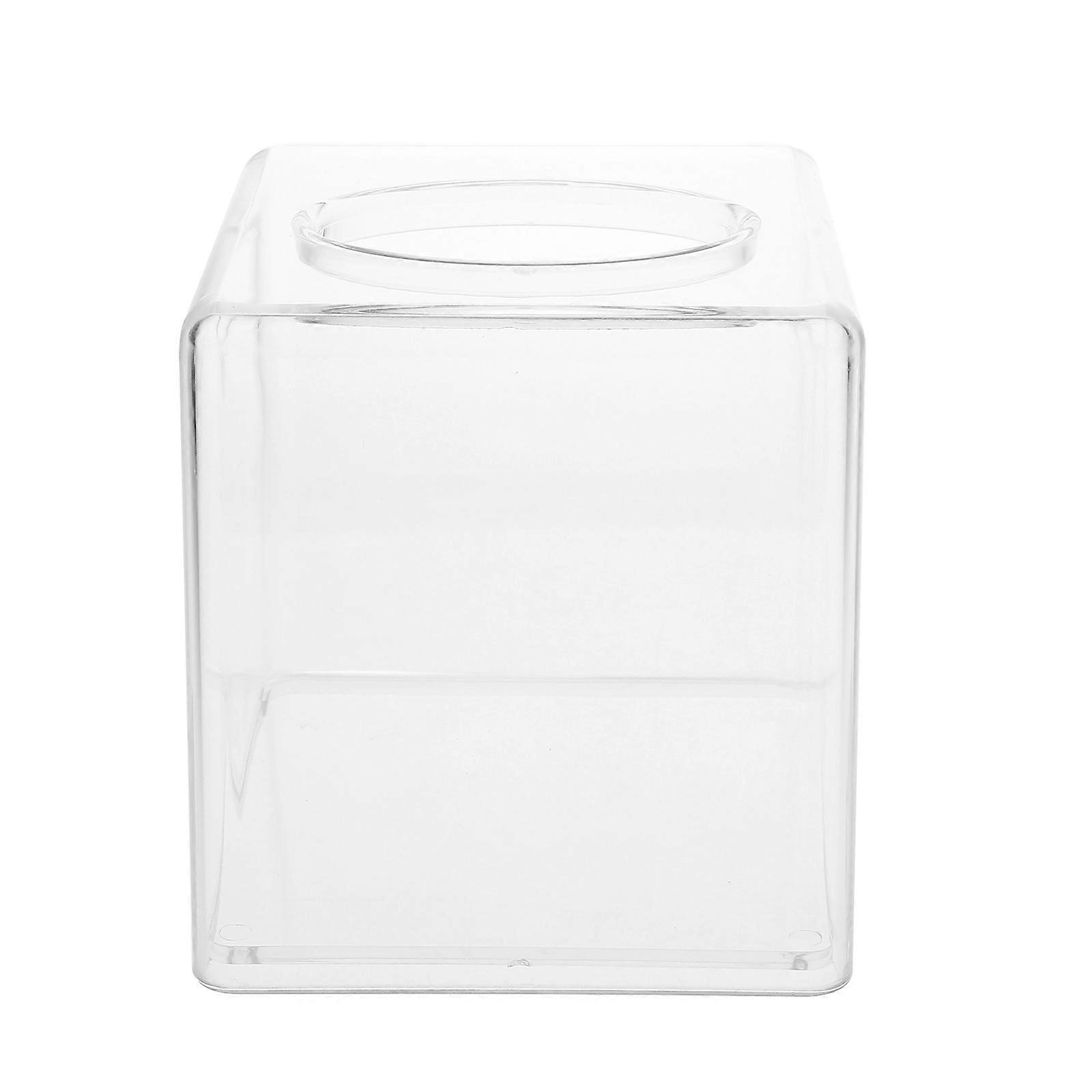 Creative Tissue Box Acrylic Napkin Case for Home Use Modern Decorative Square Design Transparent 1Pack