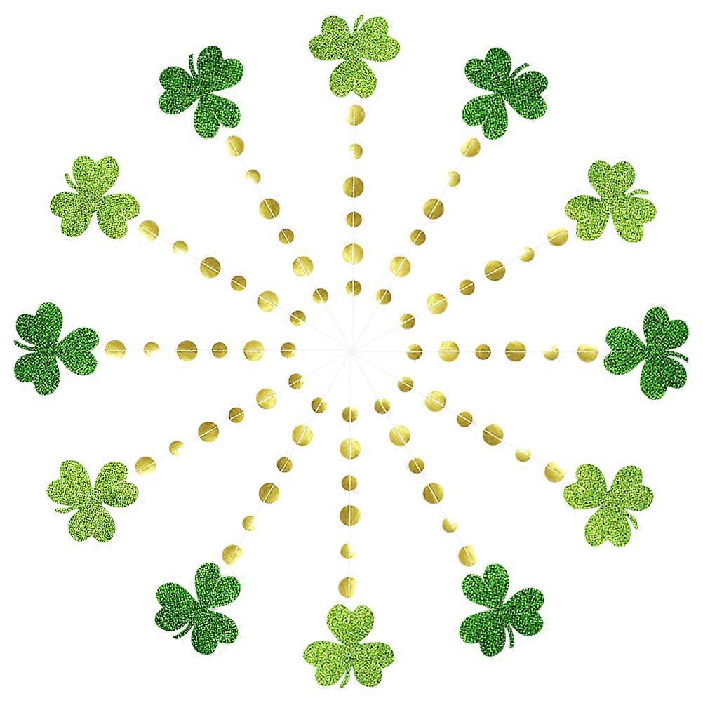 Paper Clover Pendants Green Color for Decoration 48Pcs Party Props