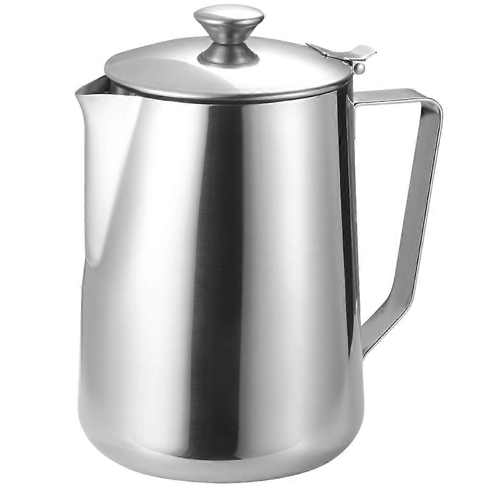 Lot de 4 tasses à café en acier inoxydable, pichet à mousse de lait pour usage domestique, 12 x 8 cm, résistant à la chaleur, design moderne