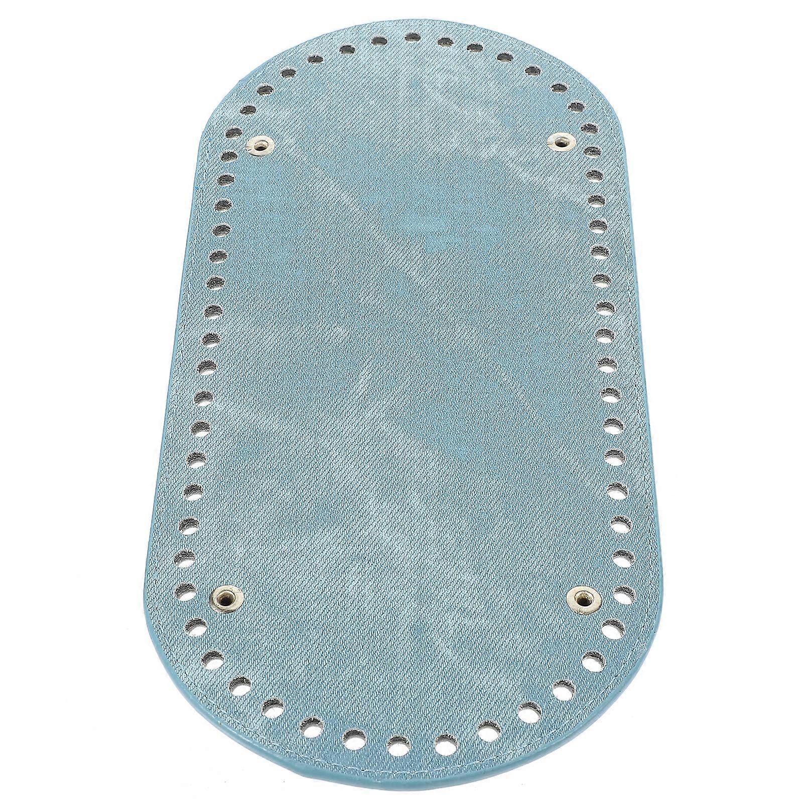Denim Bag Bottom Base 3Pcs For DIY Sewing And Crafting With Crochet Design Grey Size 25*12*1Cm For Bag Bottom Protection