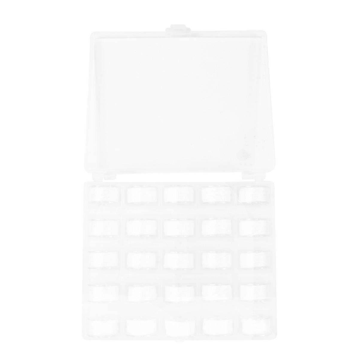 Sewing Machine Bobbins With Thread 3 Sets 25Pcs For Embroidery Machines Home Factory Use Lightweight White
