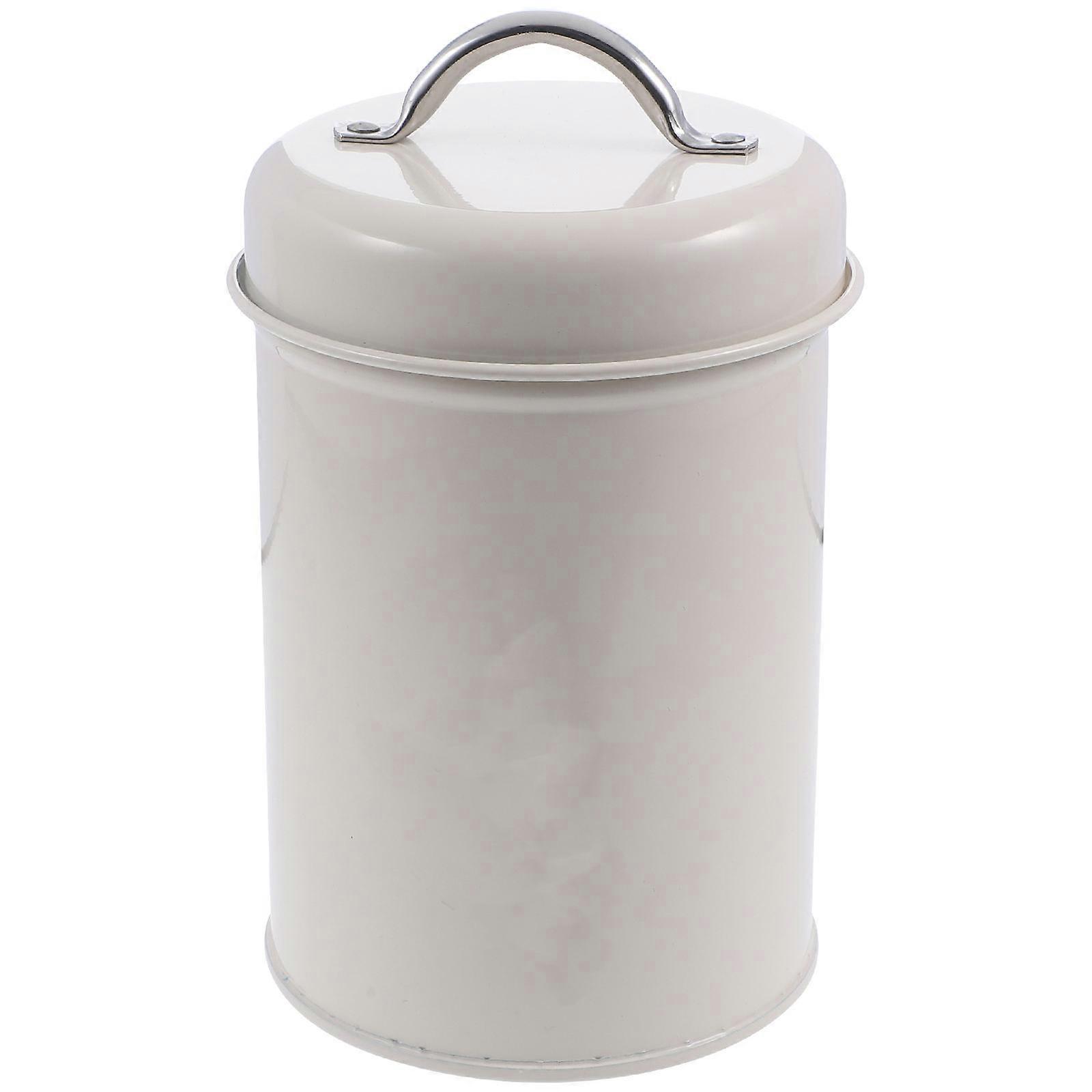 Sugar Tea Coffee Containers Sets White Iron Storage for Versatile Kitchen