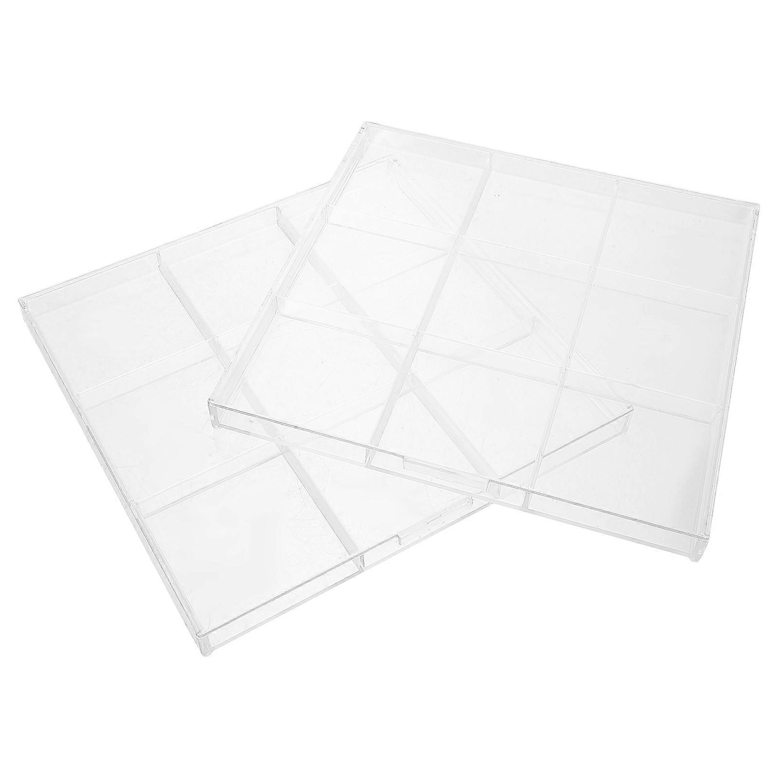 Acrylic Clear Coin Storage Box for Organizing with 4Pcs Compartments Display
