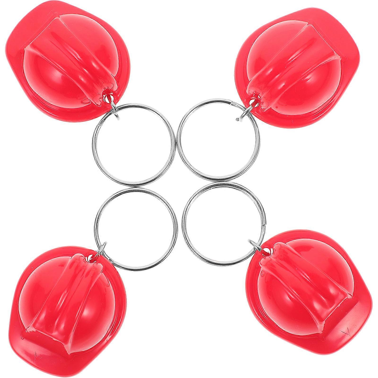 Backpack Keychain Hanging Metal Pendant 8Pcs Red Plastic Set