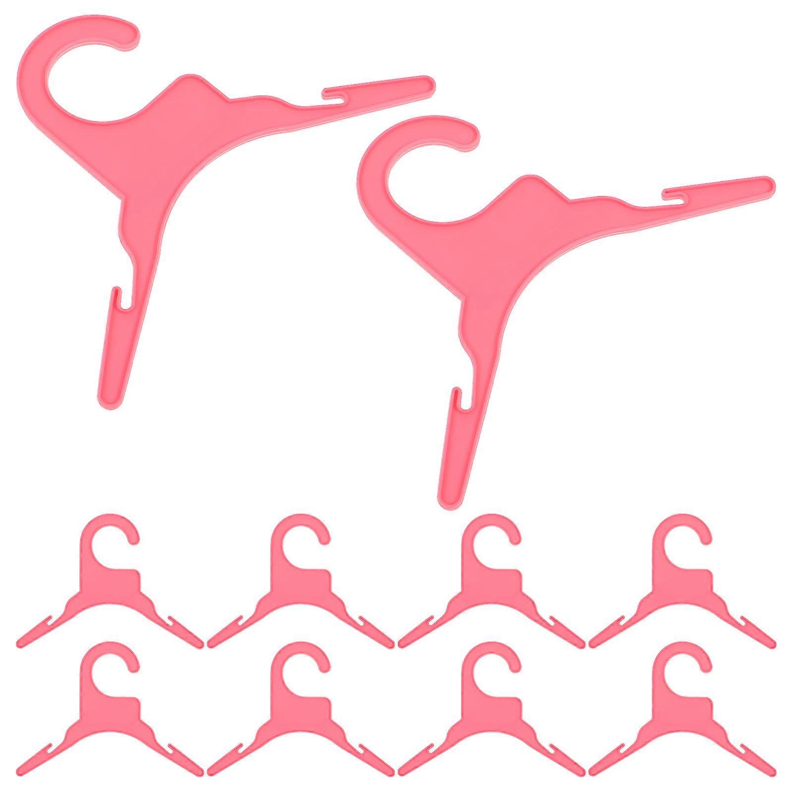 Mini Shape Pet Clothes Hangers 10Pcs With Anti-Skid Function For Indoor Outdoor Use In Pink Color Organizing Puppy And Dog Apparel
