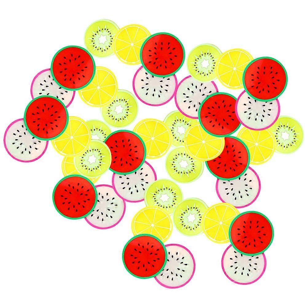 Fruit Placemat Fruit Design Coasters for Daily Use Silicone Assorted Color Non-Slip 40Pcs