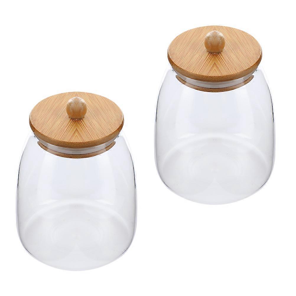 Candy Storage Jar Simple Design Borosilicate Glass Wedding Candy .5X11X11CM 2Pack