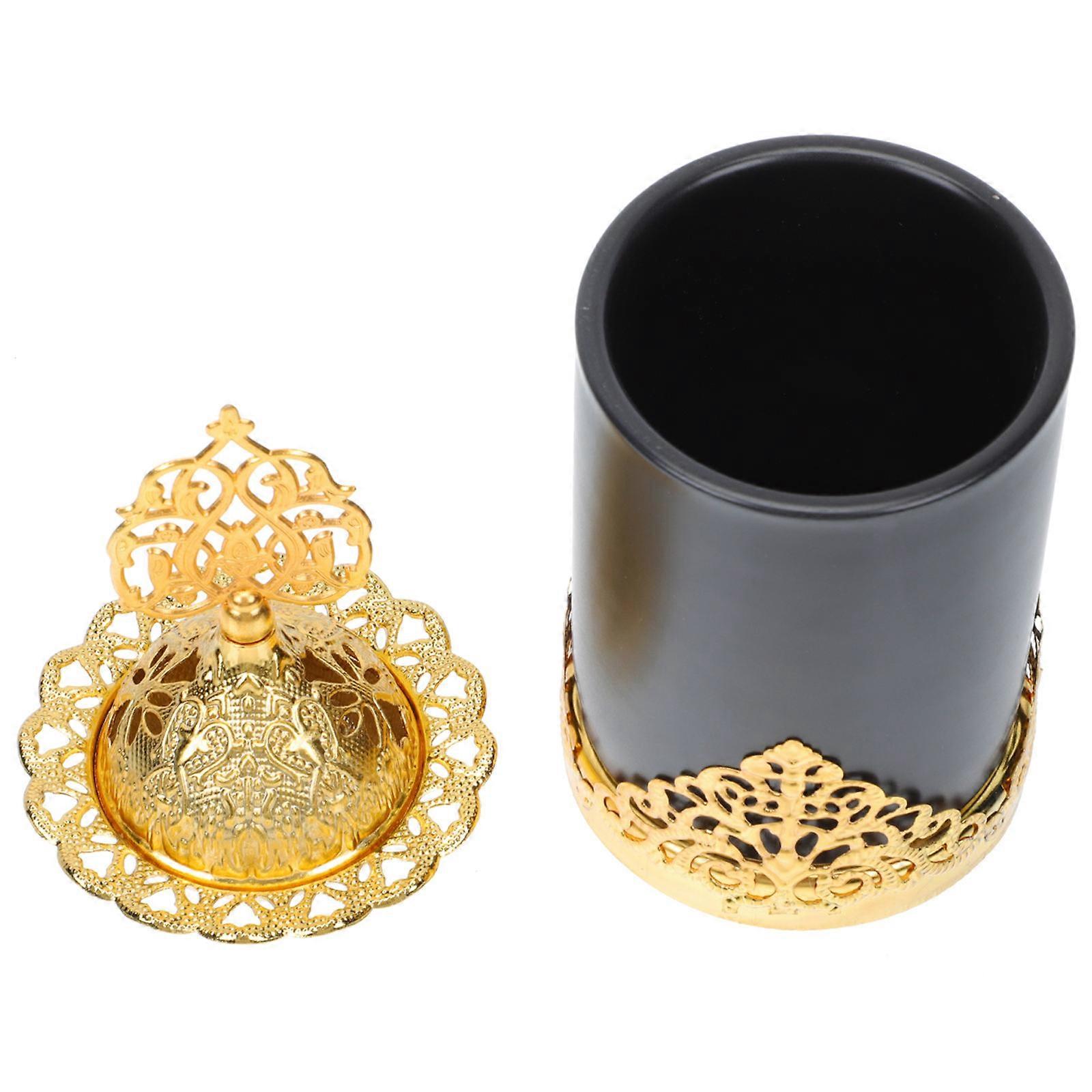 Incense Burner Holder Metal Desktop Decor White Round Base 1Pcs