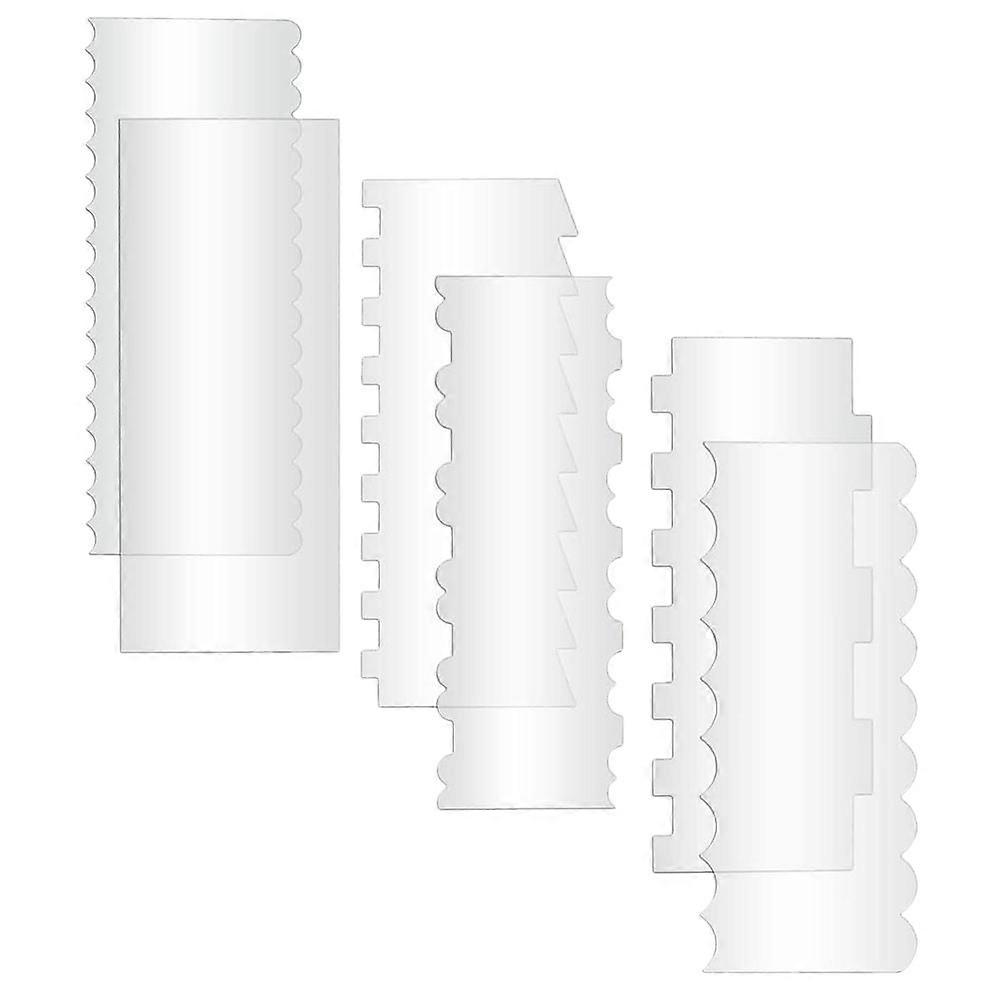 Cake Icing Smoother Tool For Baking 24X10CM Acrylic Creating Patterns 12Pcs