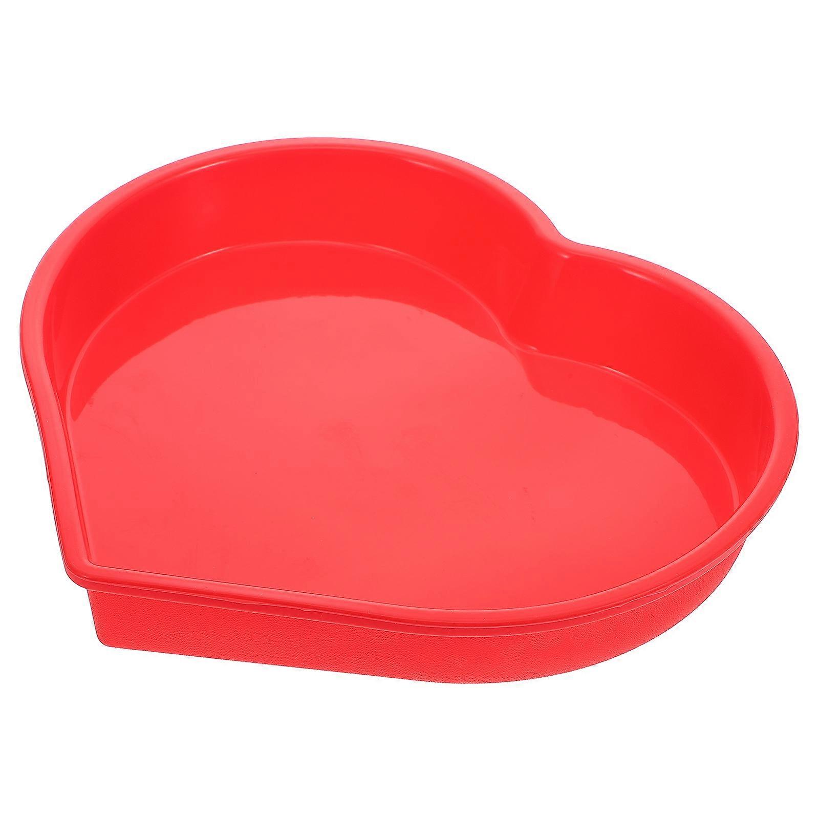 Red Silicone Baking Mold Loving Heart Shape for Home Use 2Pcs