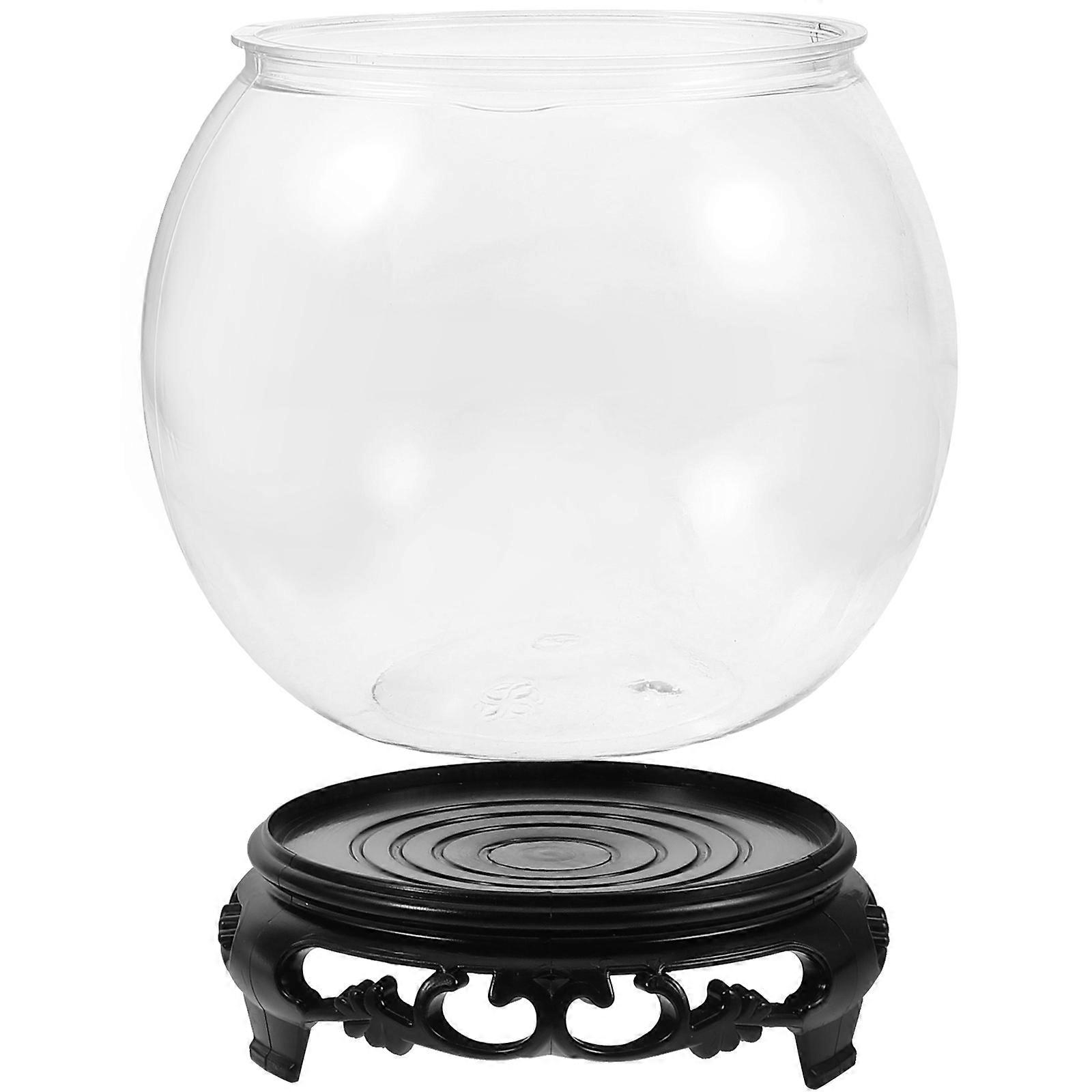Transparent Plastic Fish Bowl Fish Bowl for Goldfish 2Sets with Base