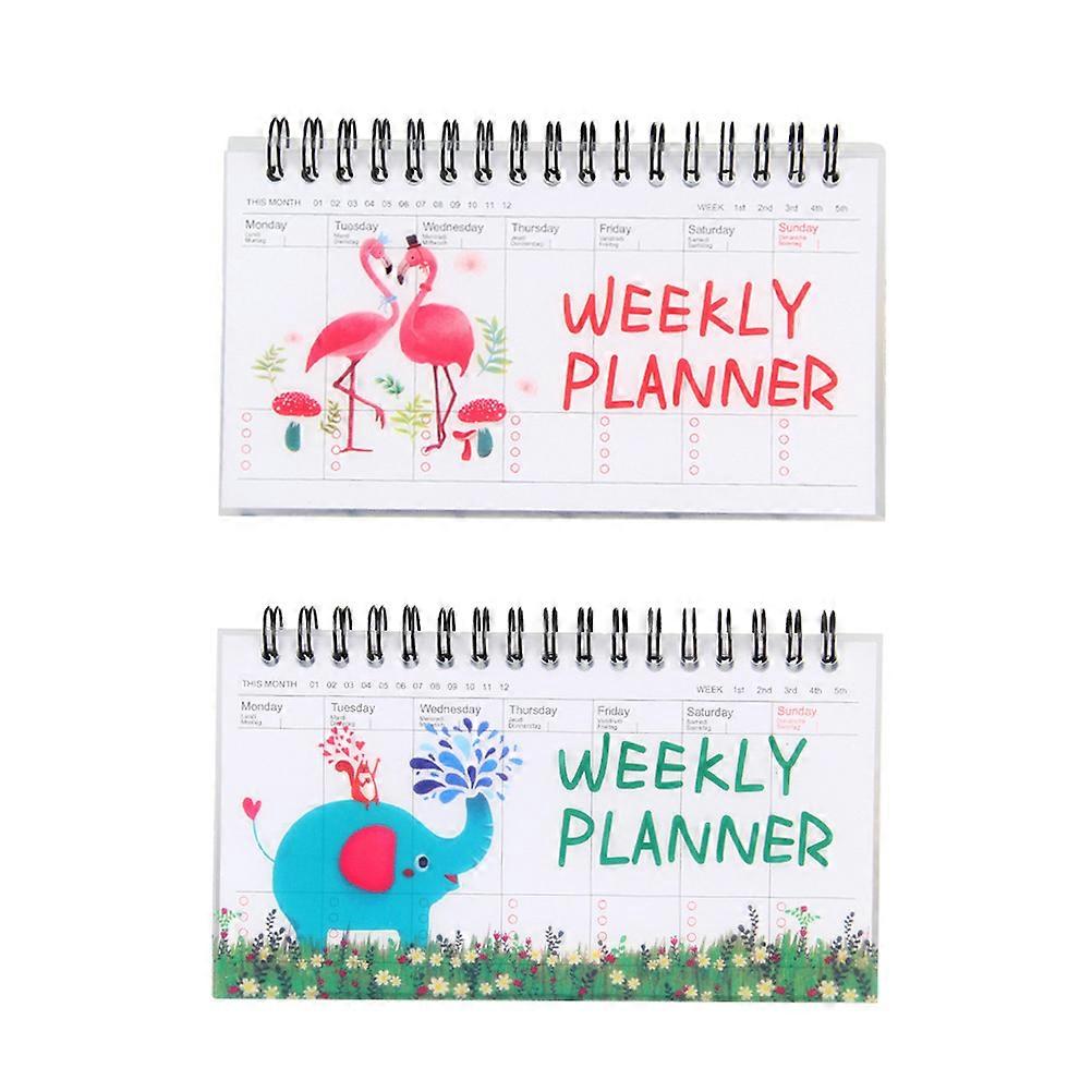 Cartoon Notebook Schedule Book for Note Taking 4Pcs Assorted Colors