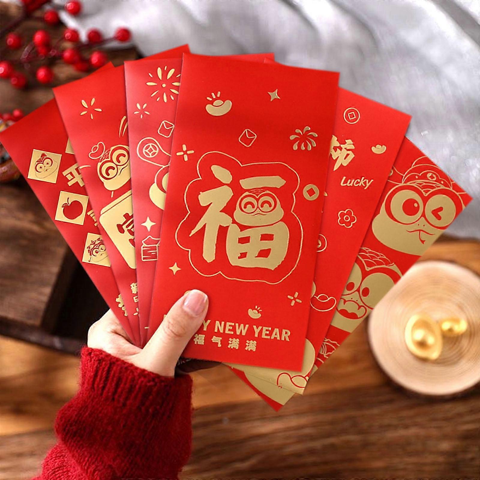 YMARPT Snake Red Envelopes 2025 - 6PCS Chinese New Year Lucky Money Packets for Snake Year Spring Festival, compatible with gifting