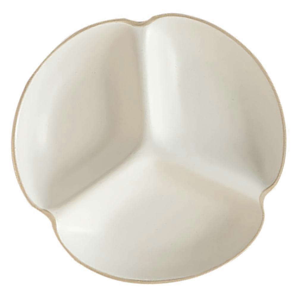 White Ceramic Portion Control Plate for Food Separation Dining Tray