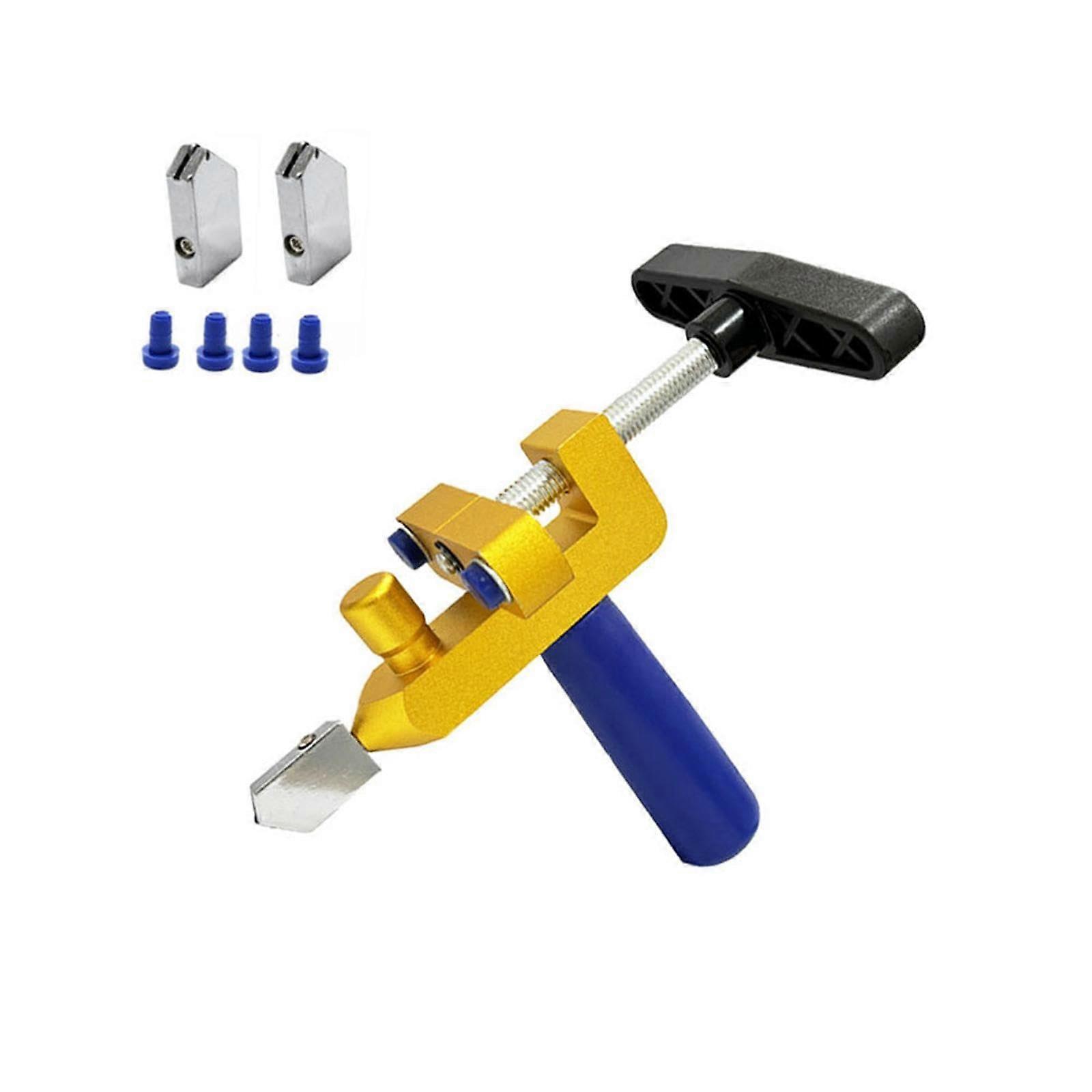 2 In 1 Glass Tile Cutter Tool Kit Metal Tile Cutter Hand Tool For Home DIY Glass Mirror Ceramic Tile Glazed Tiles Gold