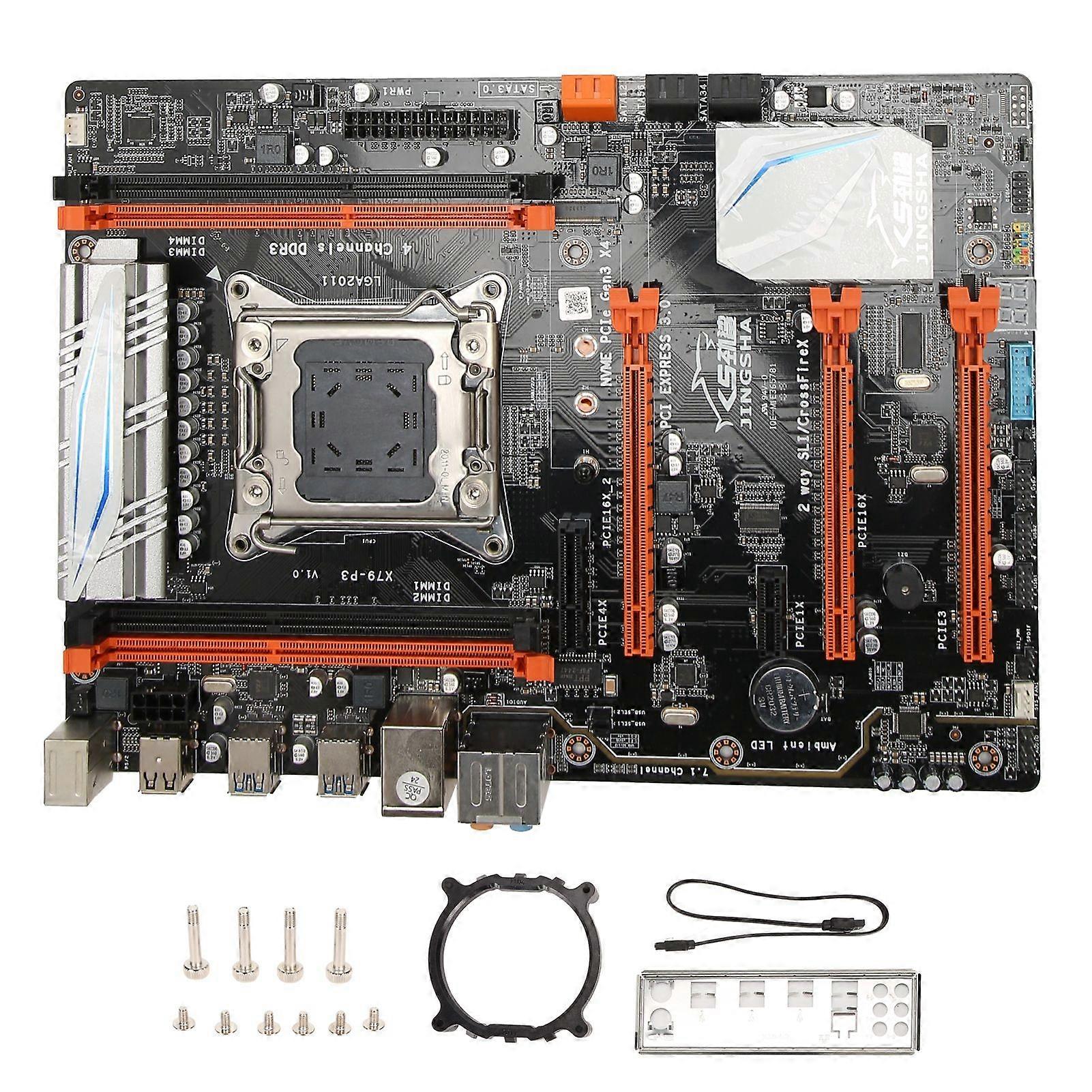 X79P3 Computer Motherboard 4 Channel Support LGA2011 E5 V1 V2CPU 4X8GB 32GB DDR3 Memory ATX Gaming Mining Card Mainboard
