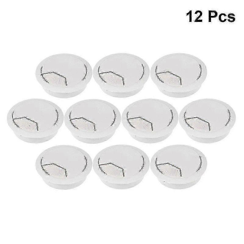 12pcs مكتب الكمبيوتر مكتب غروميت كابل ثقب غطاء 50mm القطر (رمادي أبيض)