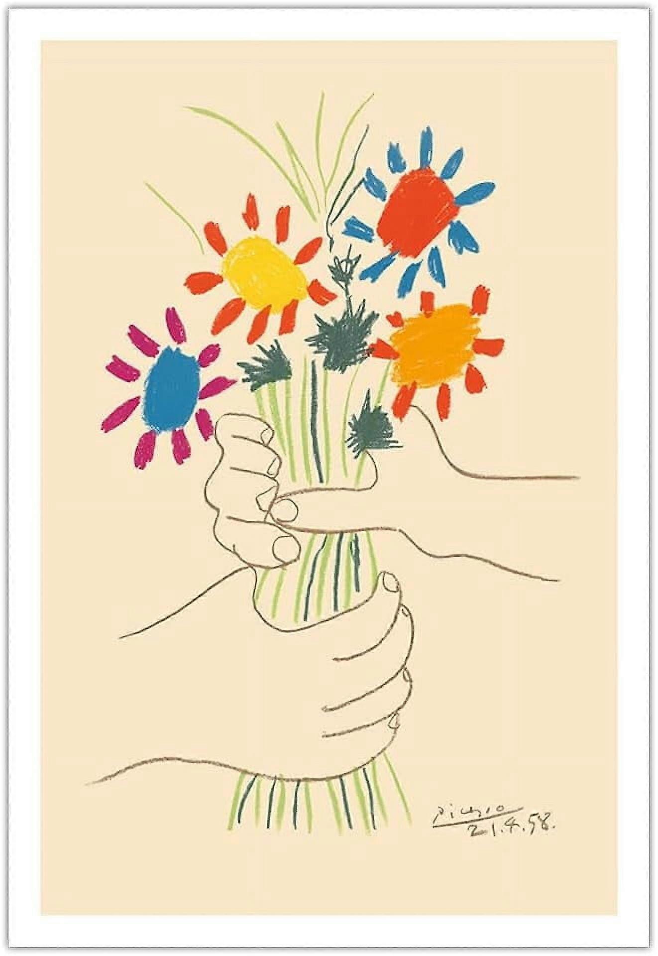Picasso's Bouquet of Flowers c.1958 - Fine Art Matte Print 30x44in (Unframed)