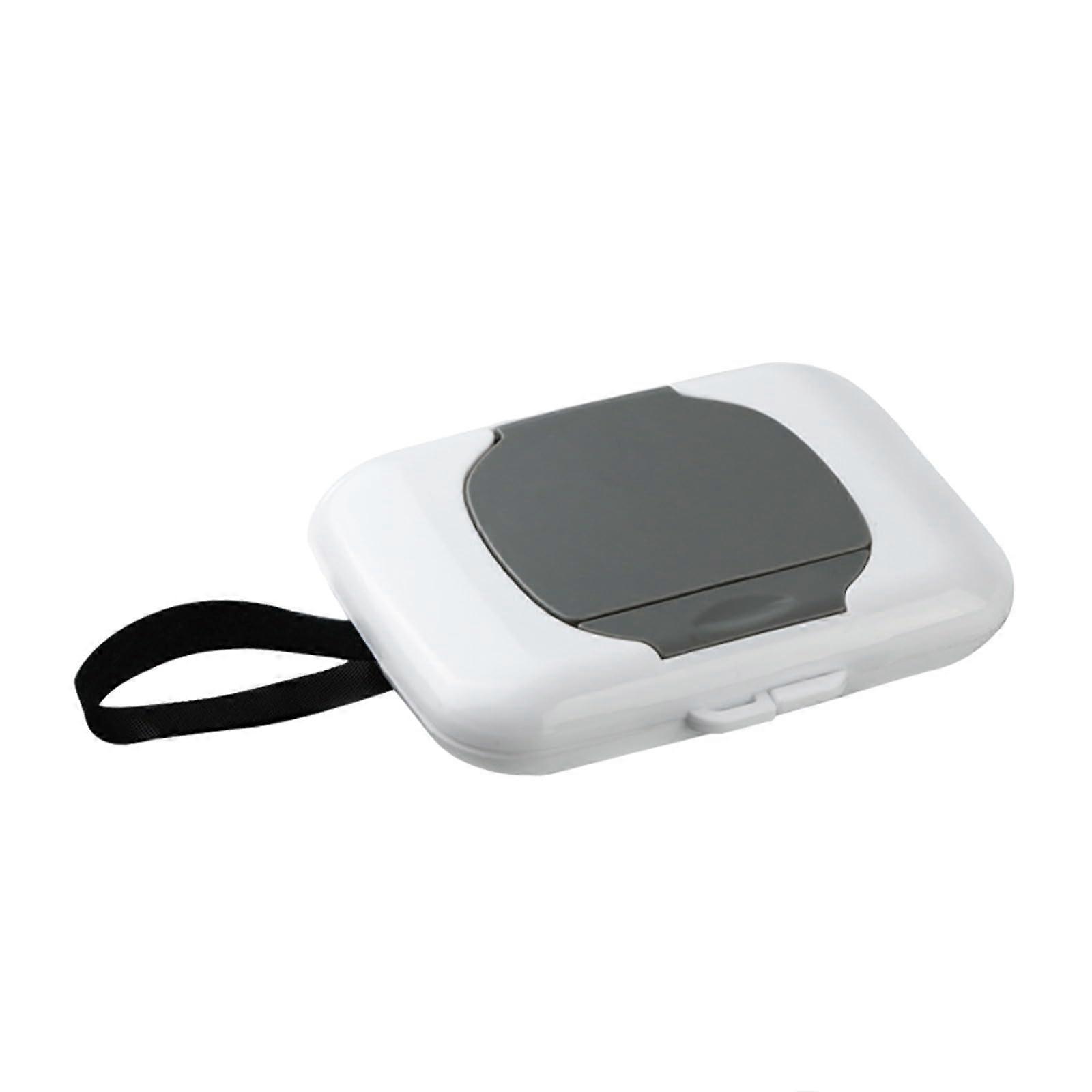 Wipe Holder Grey Travel Wet Wipe Container for Strollers, Refillable Hanging Dispenser, Safe Wet Storage for Baby Wipes