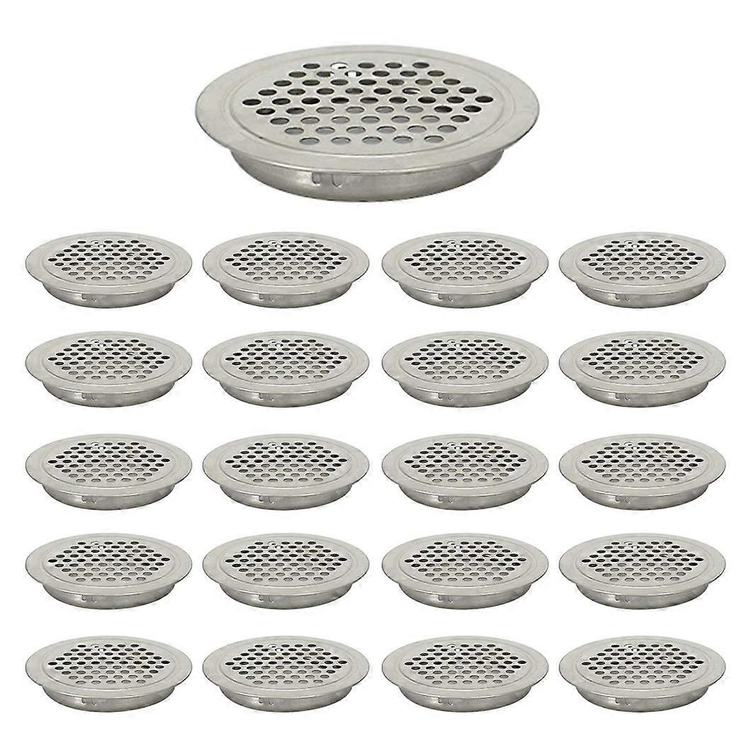 29mm Flat Round Air Vent Covers 20 Pack Stainless Steel Mesh for Cabinet Bathroom Office Kitchen Ventilation