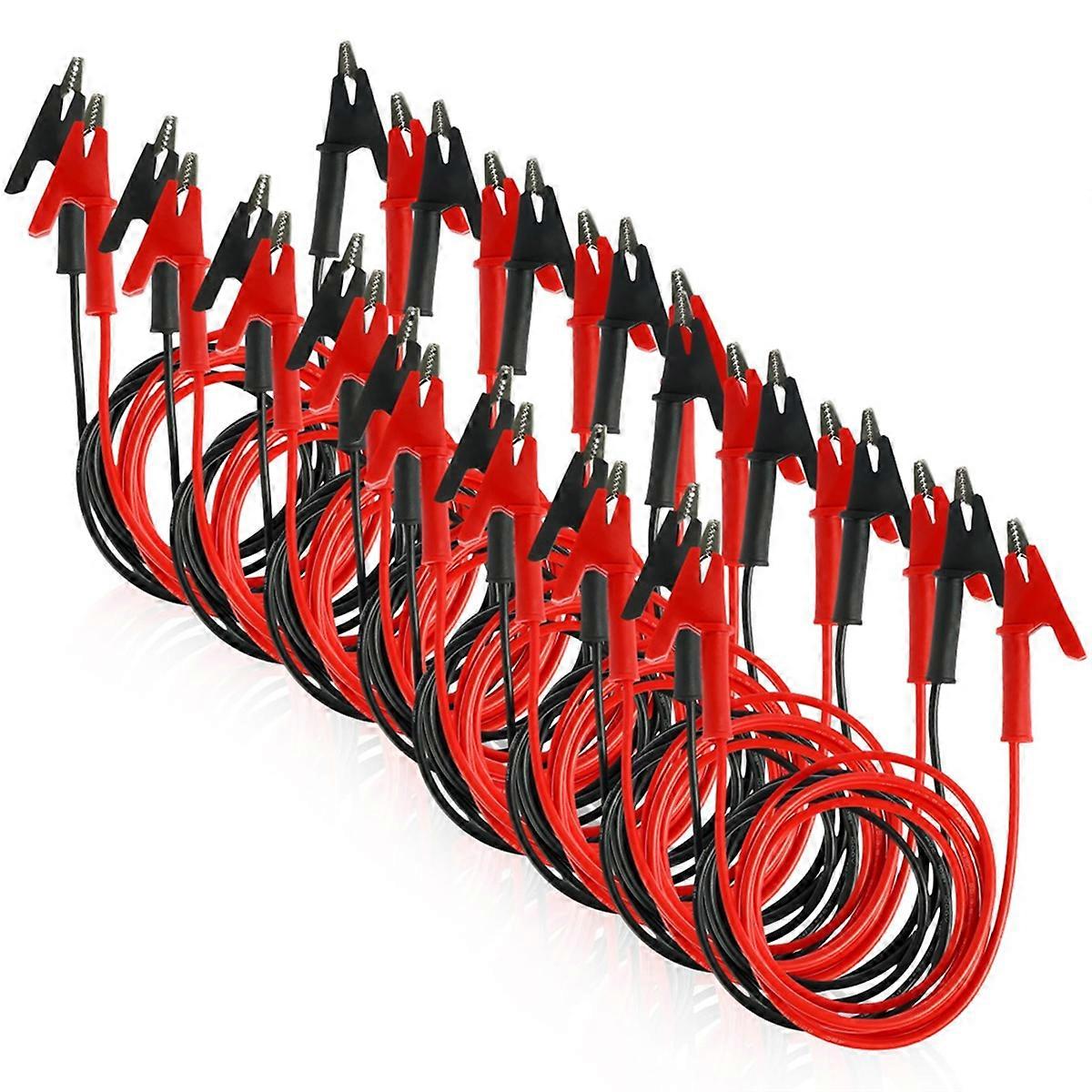 16 Pcs Jacaré Clips Elétricos com Fios, Conjunto de Cabos de Teste de Jumper