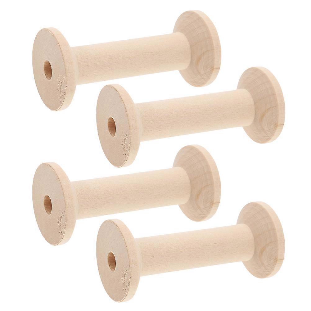 Sewing Thread Holder Wooden Empty Spools for Sewing 20Pcs Beige