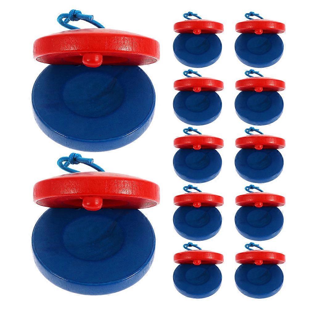 Wooden Orff Castanets for Kids Playing 12Pcs Finger Percussion Instruments