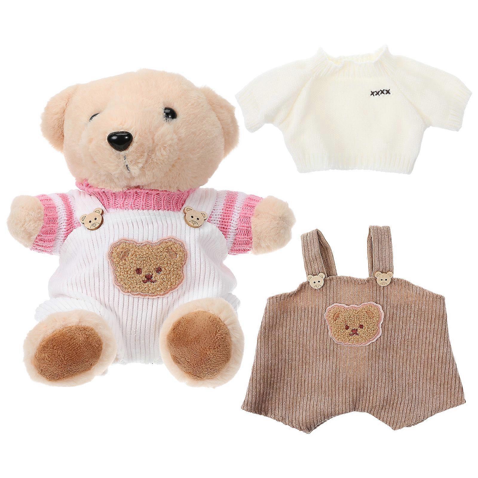 Doll Clothes Bear Sweater for Decoration with Suspender Pants 10Sets
