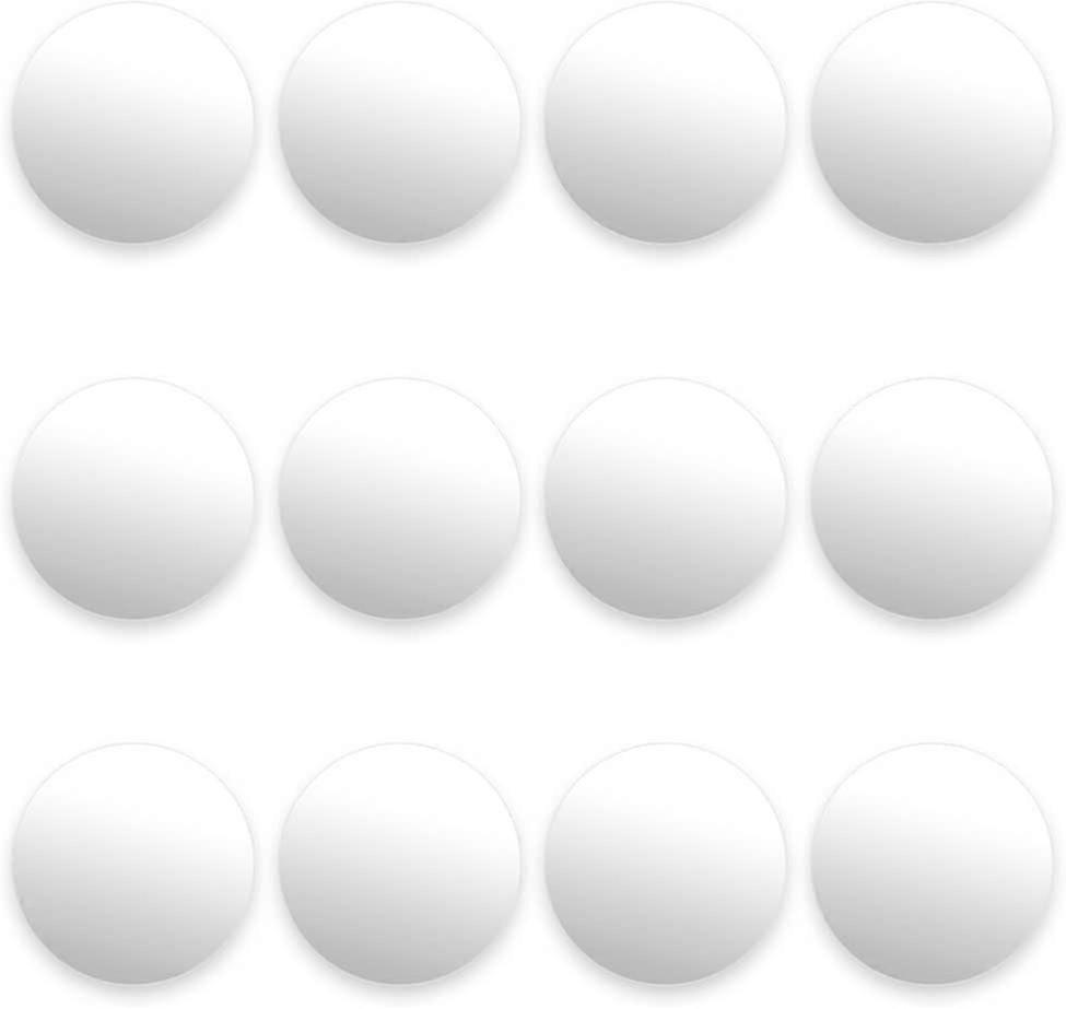 12 Pack Of Smooth White Foosballs For Standard Foosball Tables & Classic Tabletop Soccer Game Balls