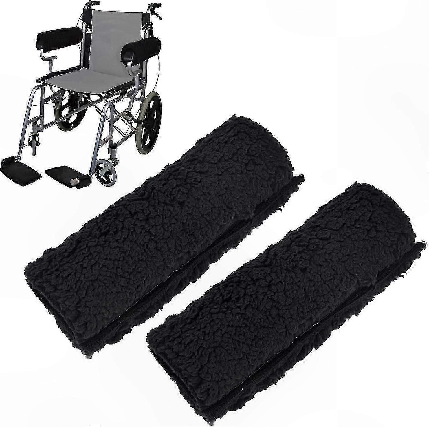 Set of Two Armrest Covers for Wheelchairs, Removable Pads Suitable for Office and Transport Chairs